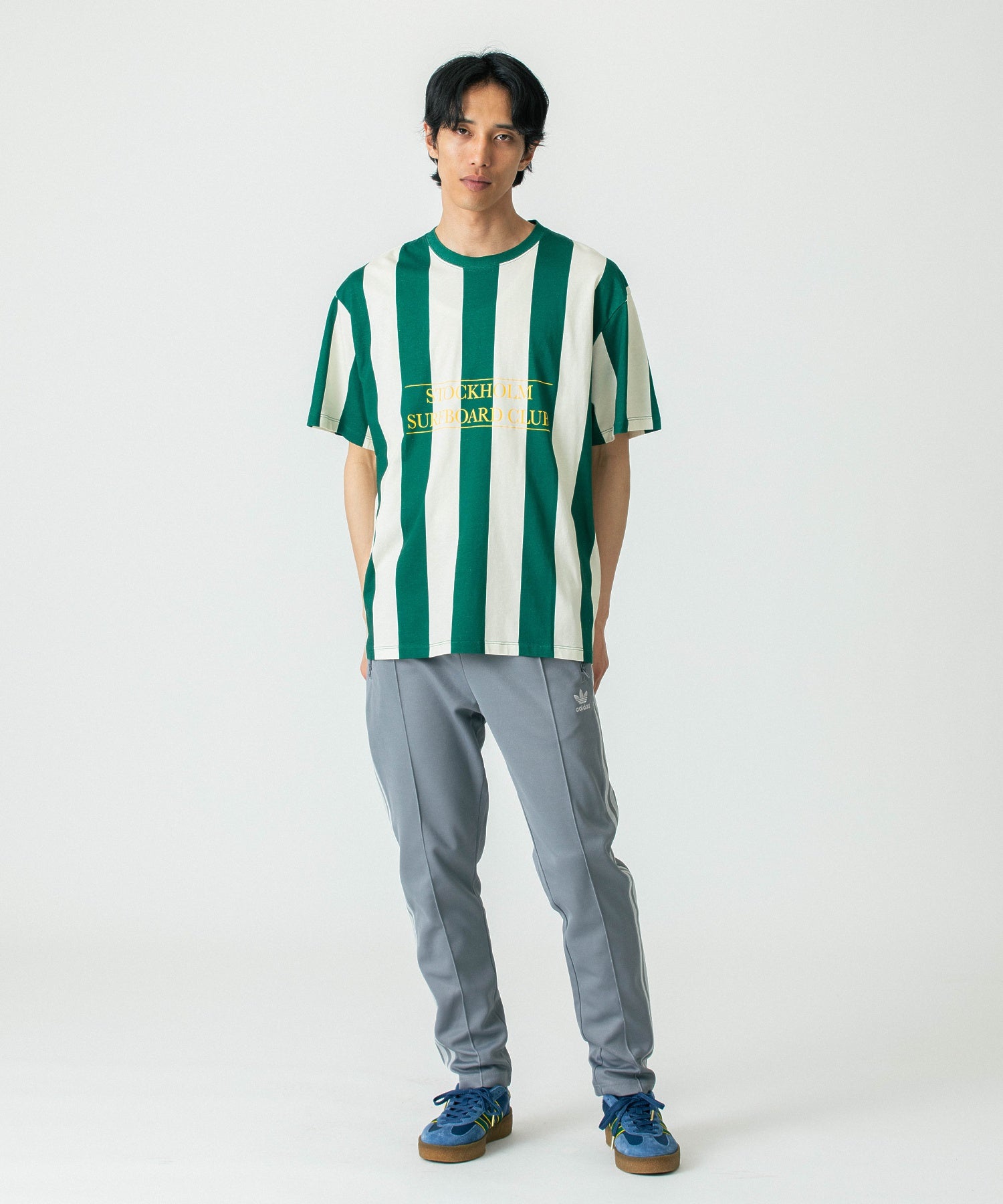 STOCKHOLM SURFBORD CLUB/ストックホルムサーフボードクラブ/Box Tee Stripe/U1000181185