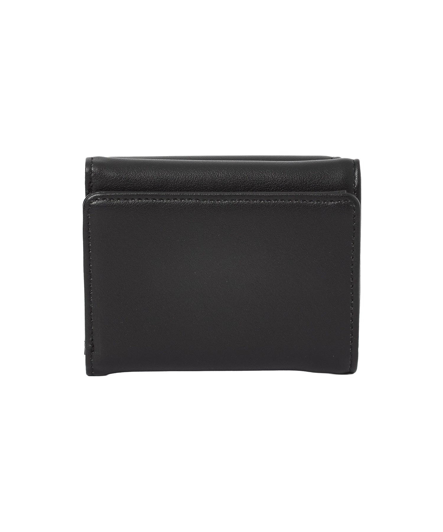 TONAL OVAL LOGO BUCKLE FAUX LEATHER MINI WALLET