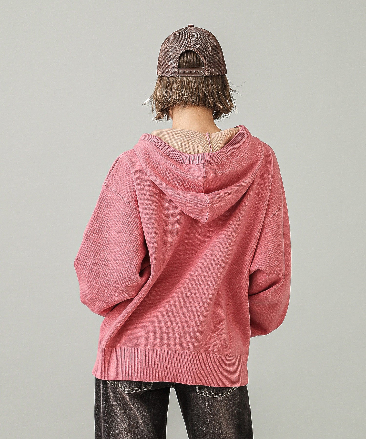 GRADIENT LOGO JACQUARD KNIT HOODIE