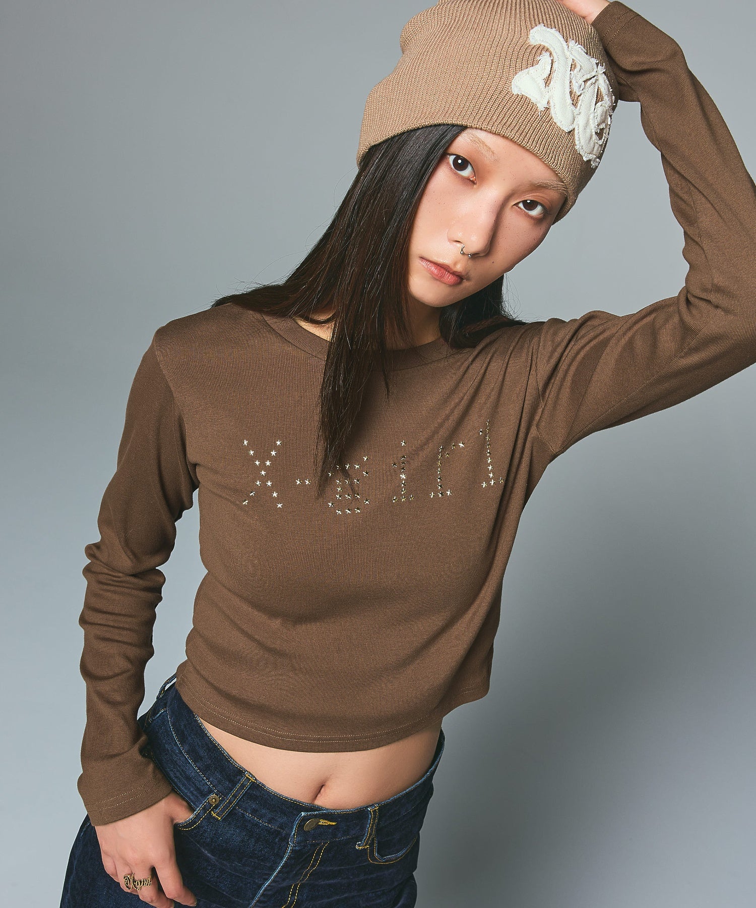 STAR MOTIF LOGO L/S BABY TEE
