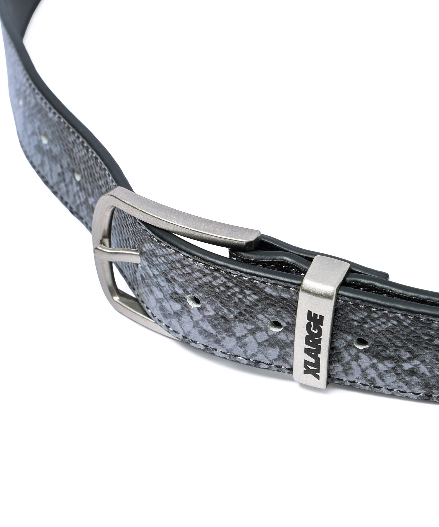 SNAKE PATTERN LEATHER BELT