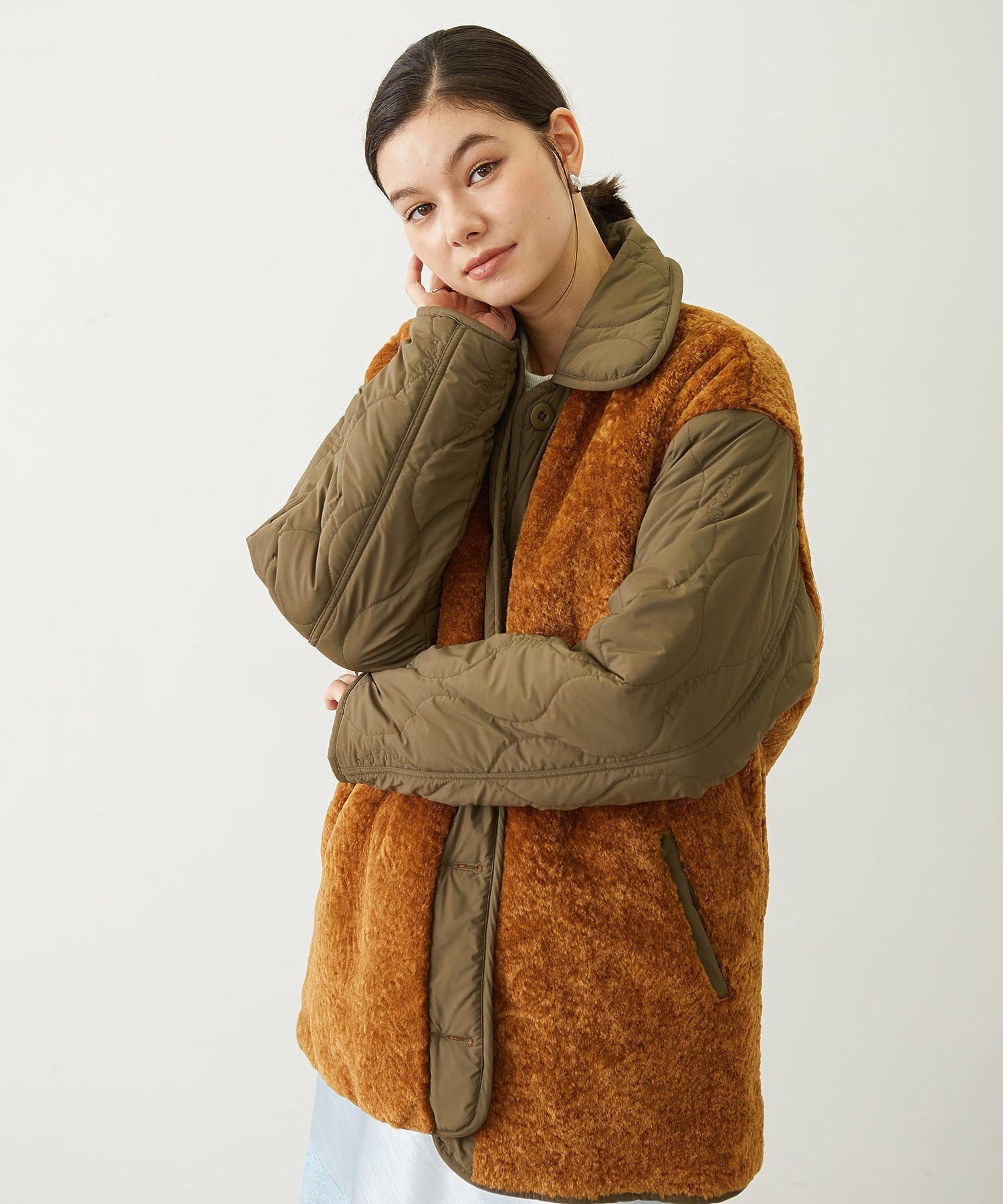REVERSIBLE QUILTED LOGO LONG COAT