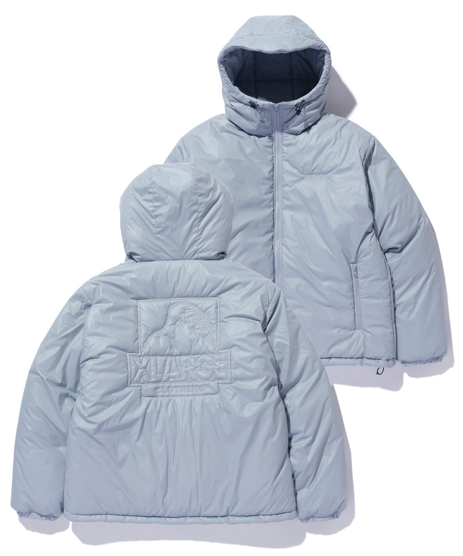 QUILTING LOGO HOODED PUFFER JACKET