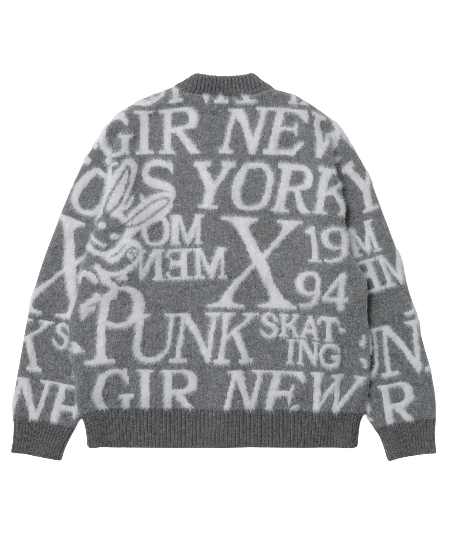 LOGO AND BUNNY JACQUARD KNIT CARDIGAN