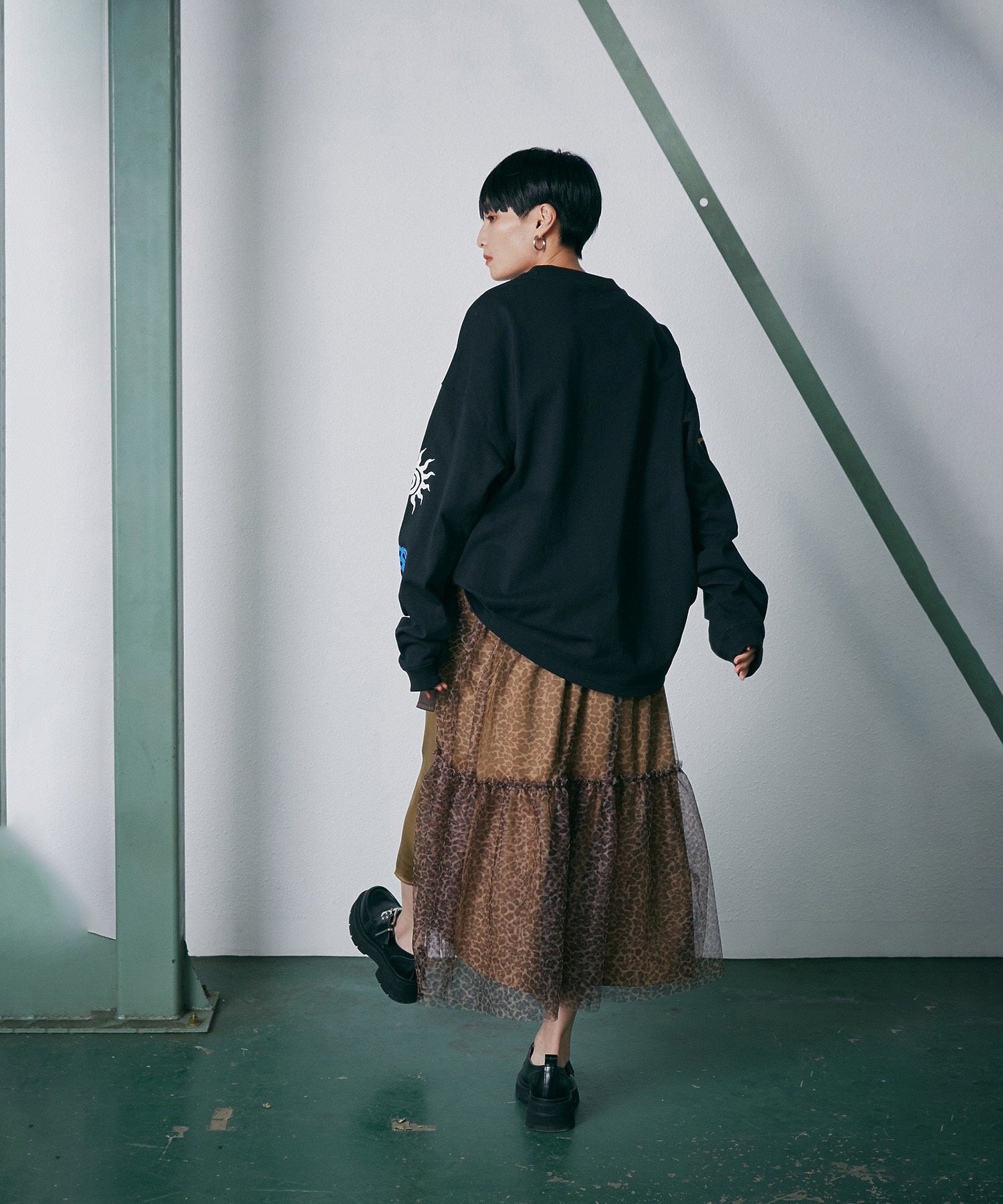 チュールレイヤードスカート