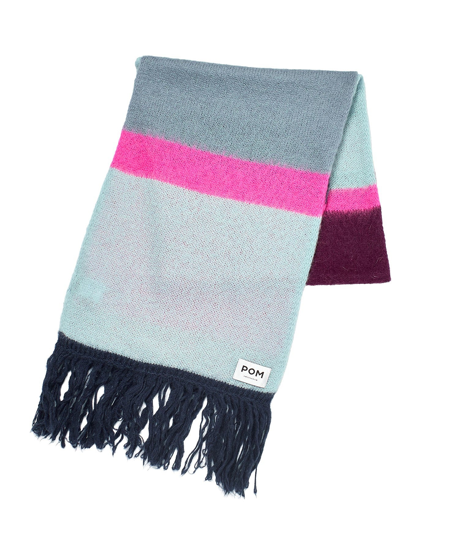 POM/SHAWL BRUSHED STRIPES BLUE