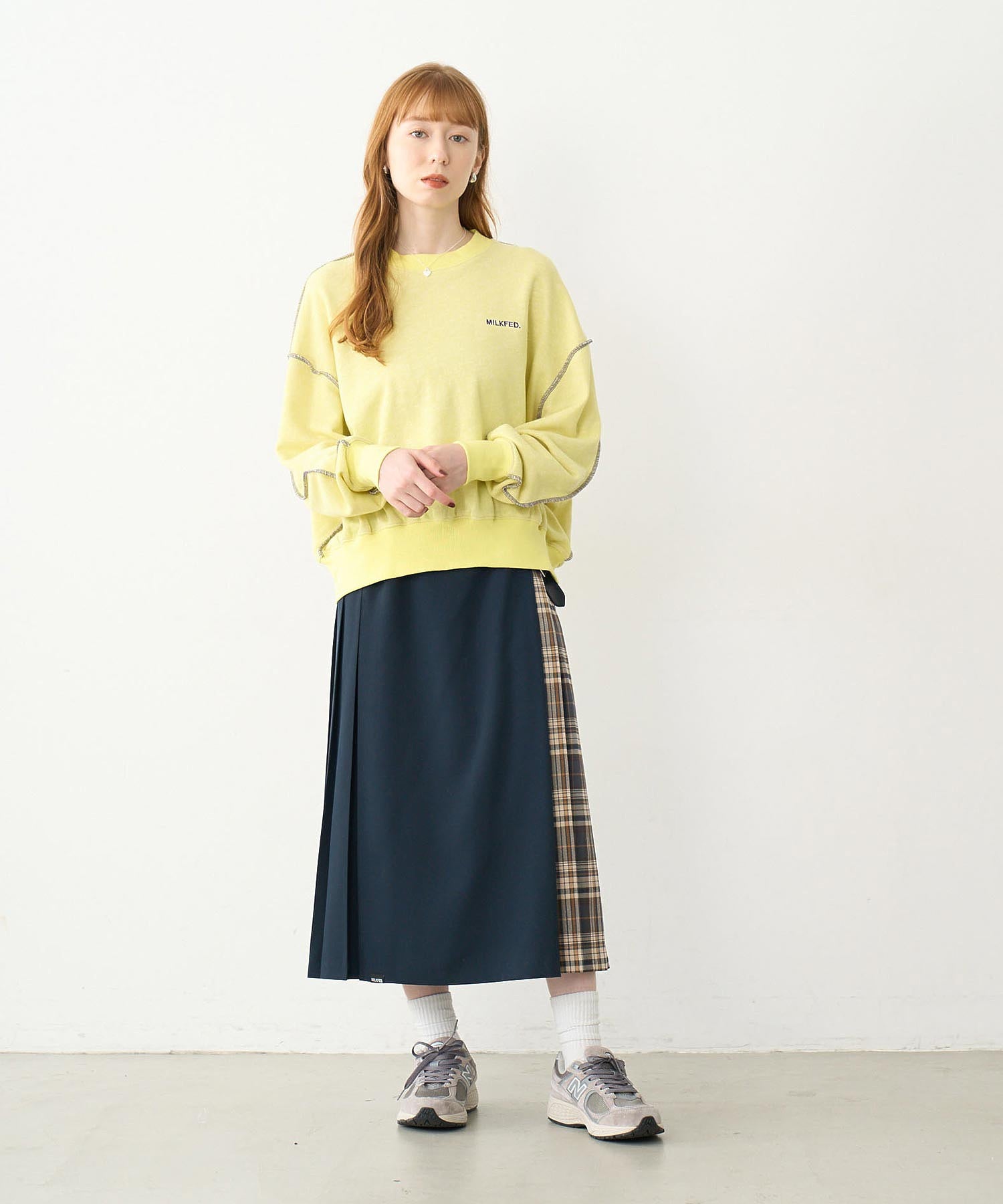 PLAID PANEL SKIRT