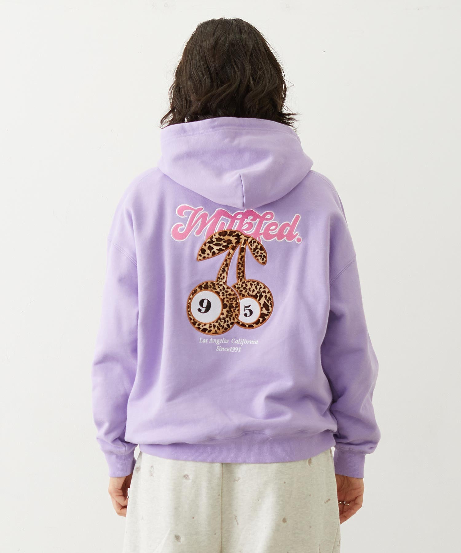 LEOPARD PRINT CHERRY PATCH SWEAT HOODIE