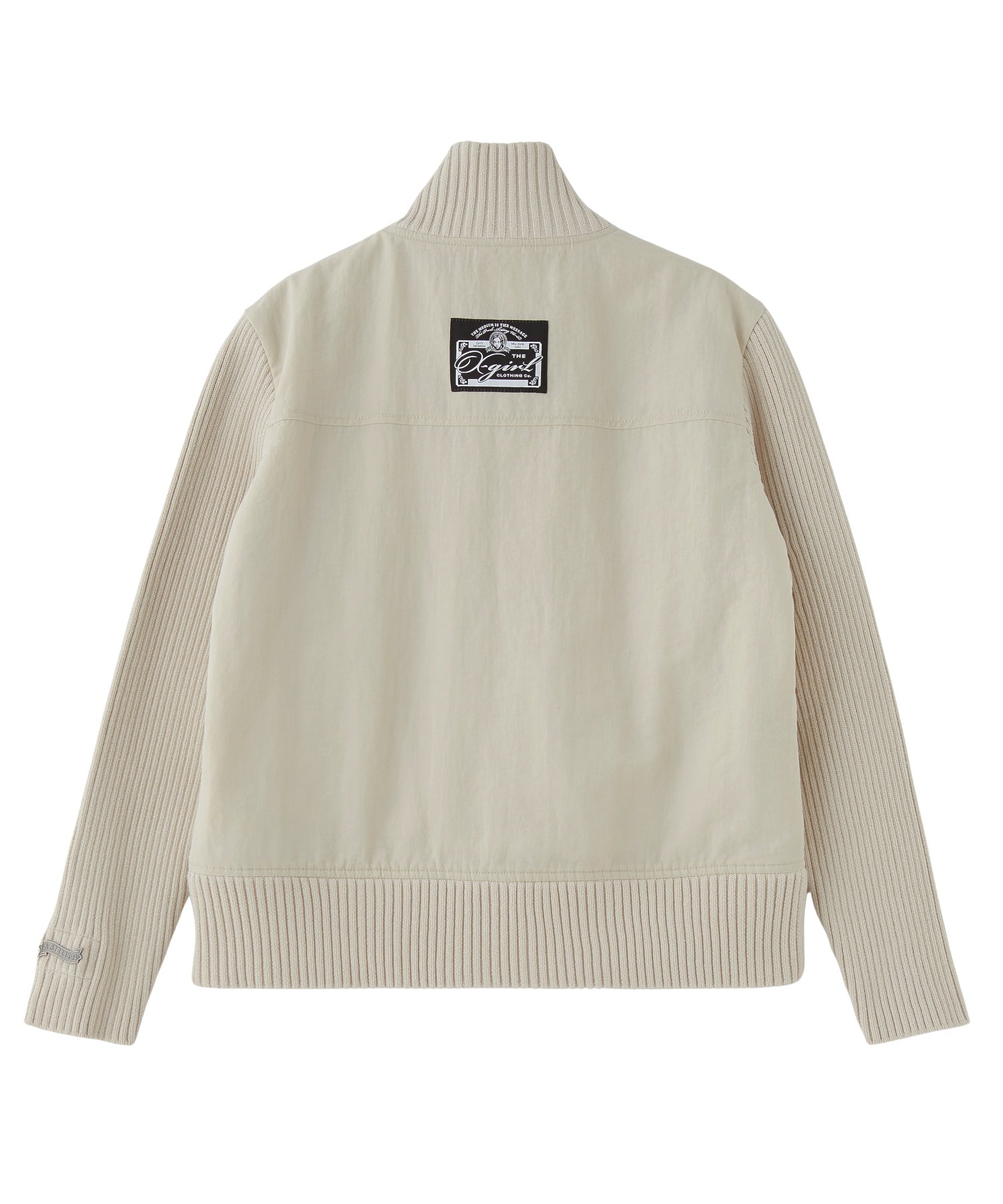 RIBBED SLEEVE WOVEN JACKET