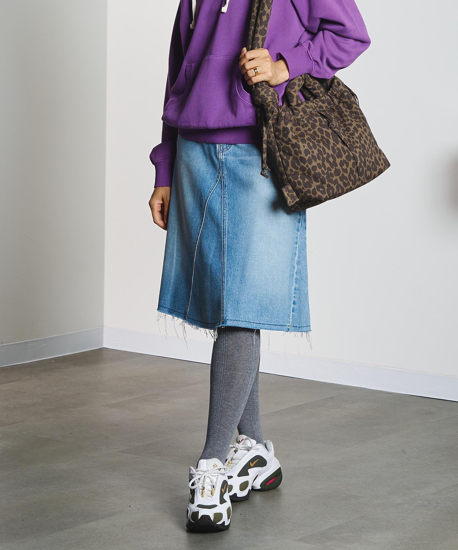 PANEL DENIM MINI SKIRT