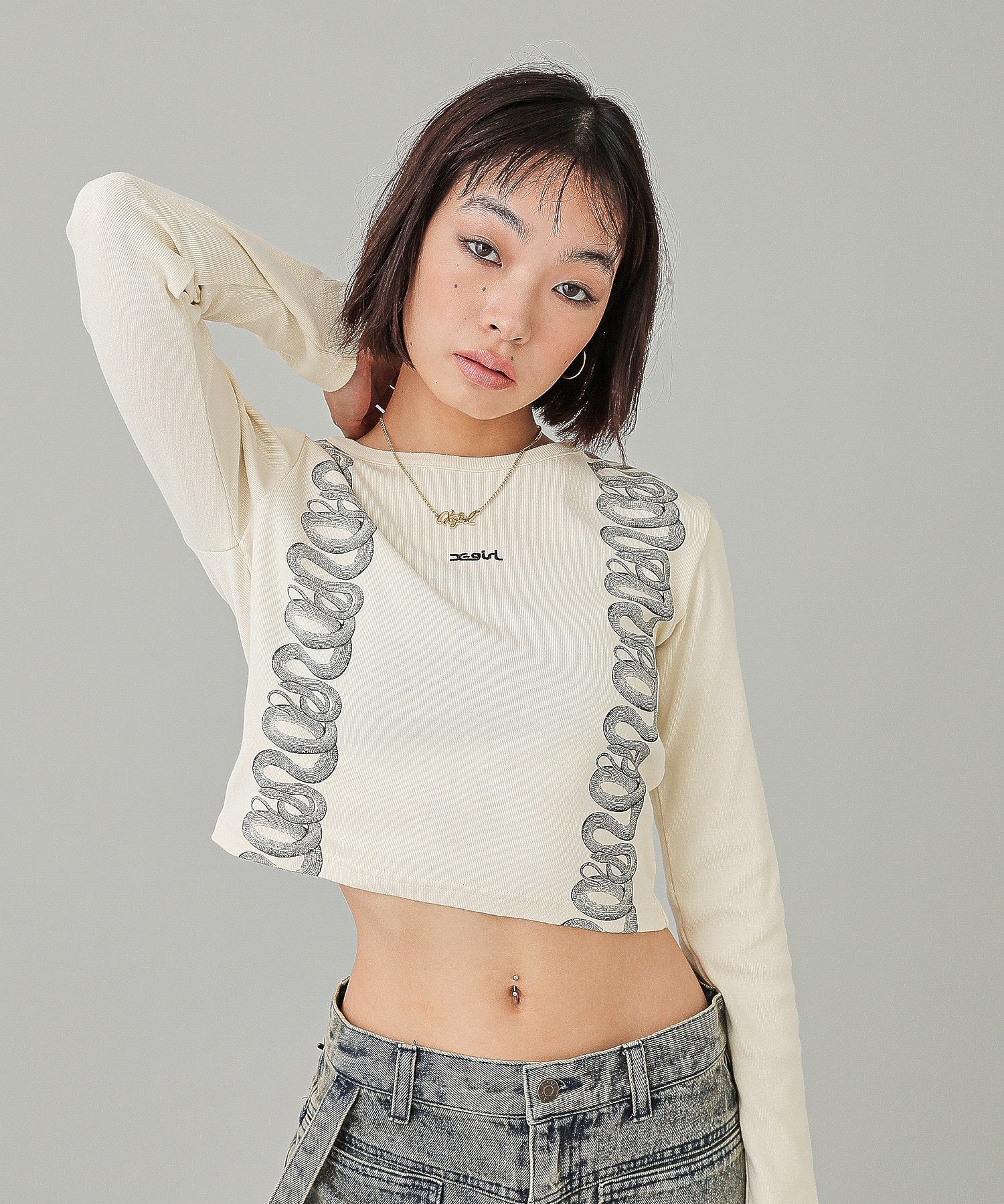 X-girl x HYSTERIC GLAMOUR L/S COMPACT TOP