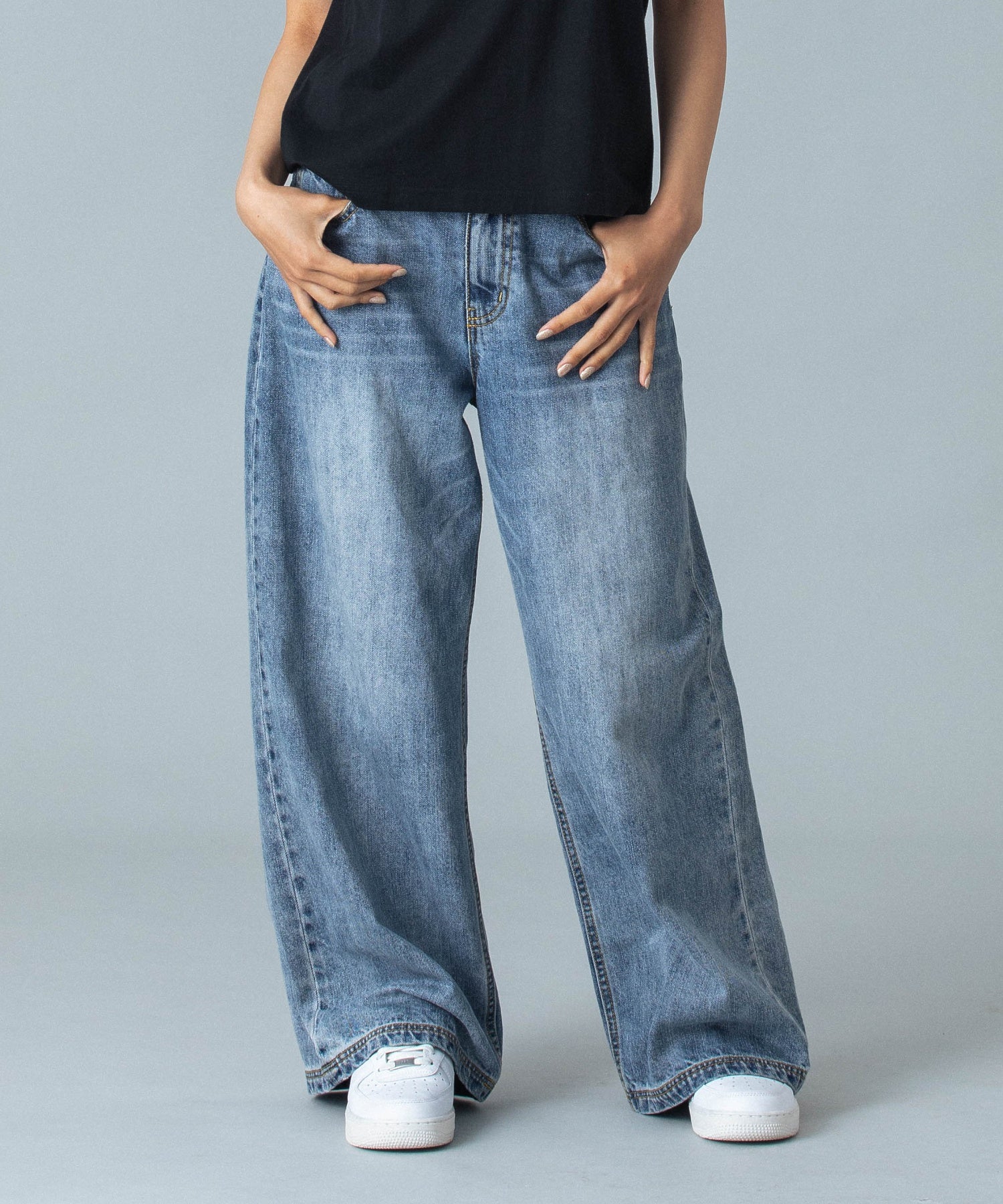 WAIST ADJUST DENIM PANTS