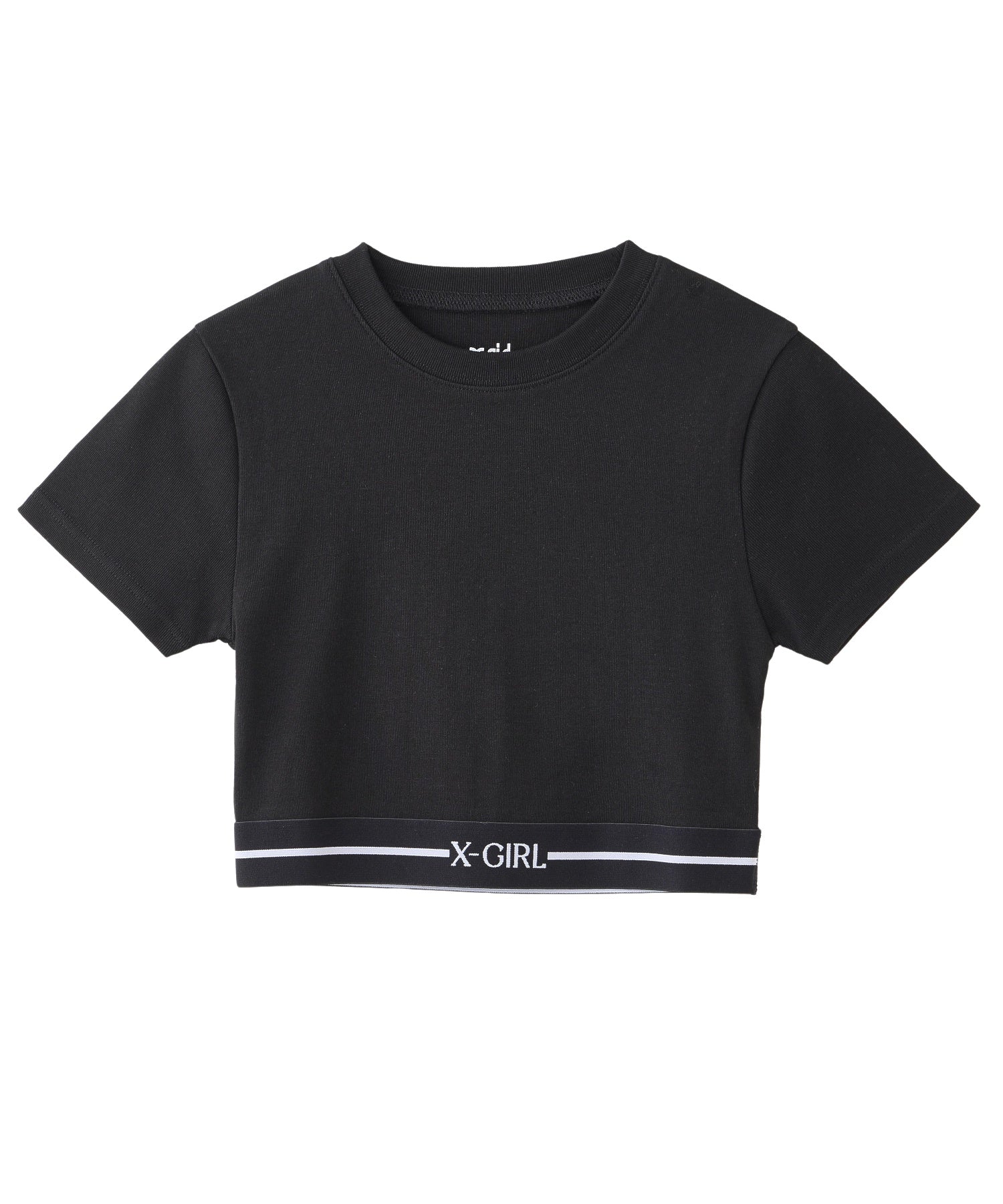 LOGO AND STRIPE CROPPED S/S TOP