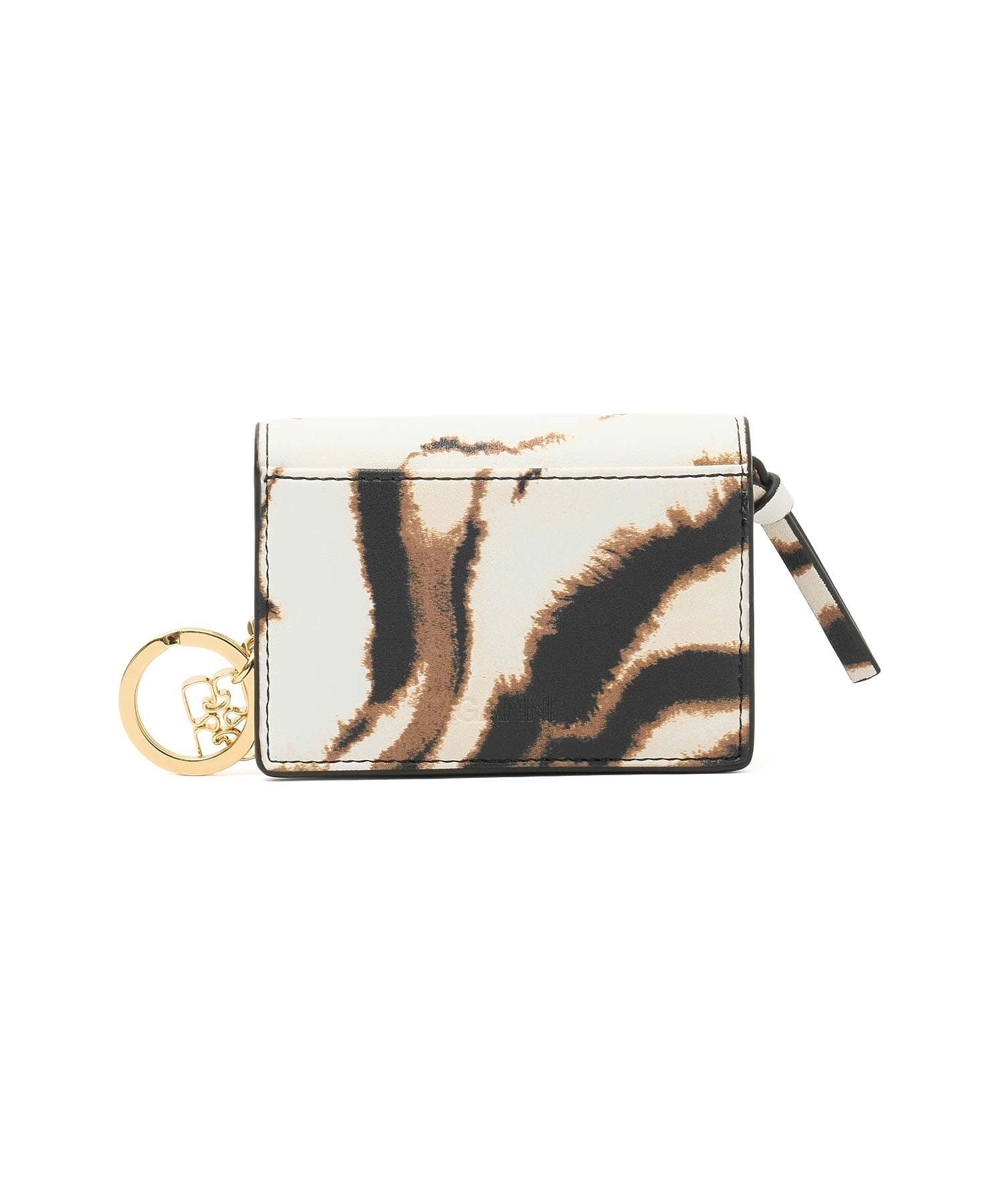 GANNI/BOU CARD HOLDER WITH FLAP ZEBRA PRINT