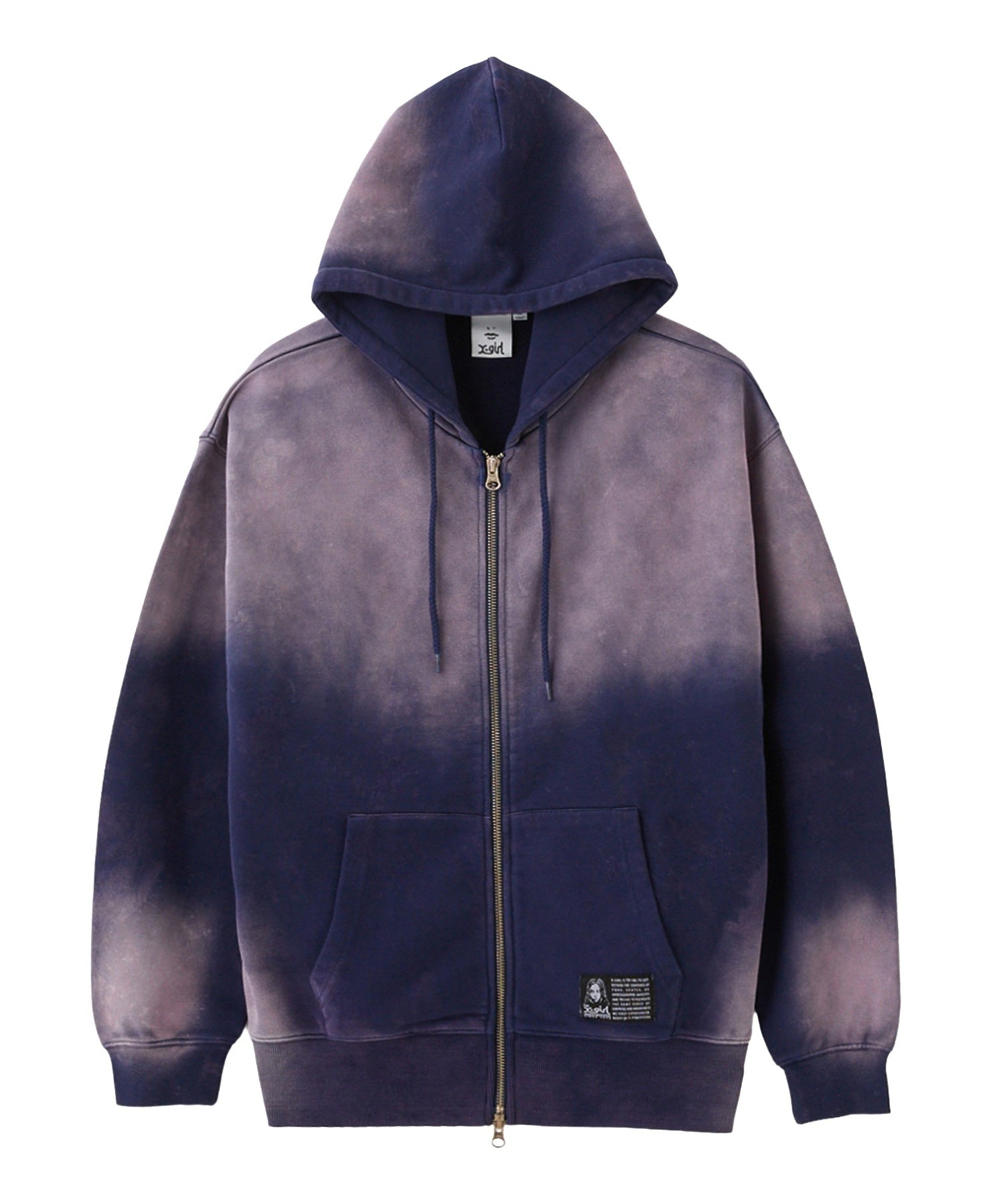 OVERDYED ZIP UP SWEAT HOODIE