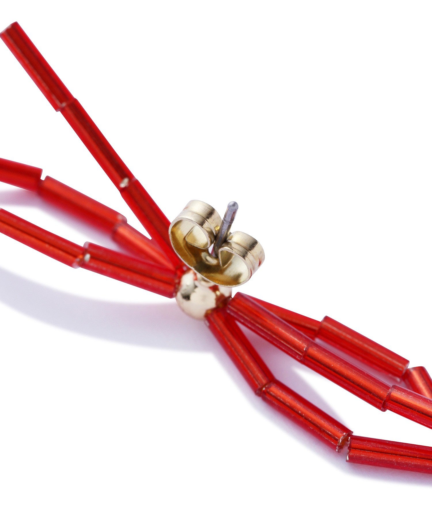 ビーズリボンピアス