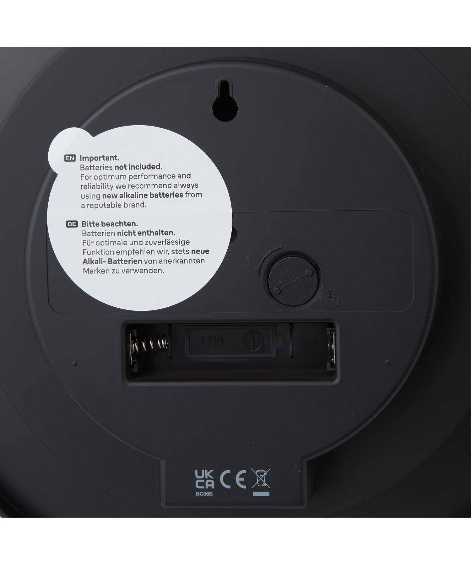 BRAUN WALL CLOCK BLACK BC06B（ブラウン アナログ掛け時計 ブラック 直径20cｍ）