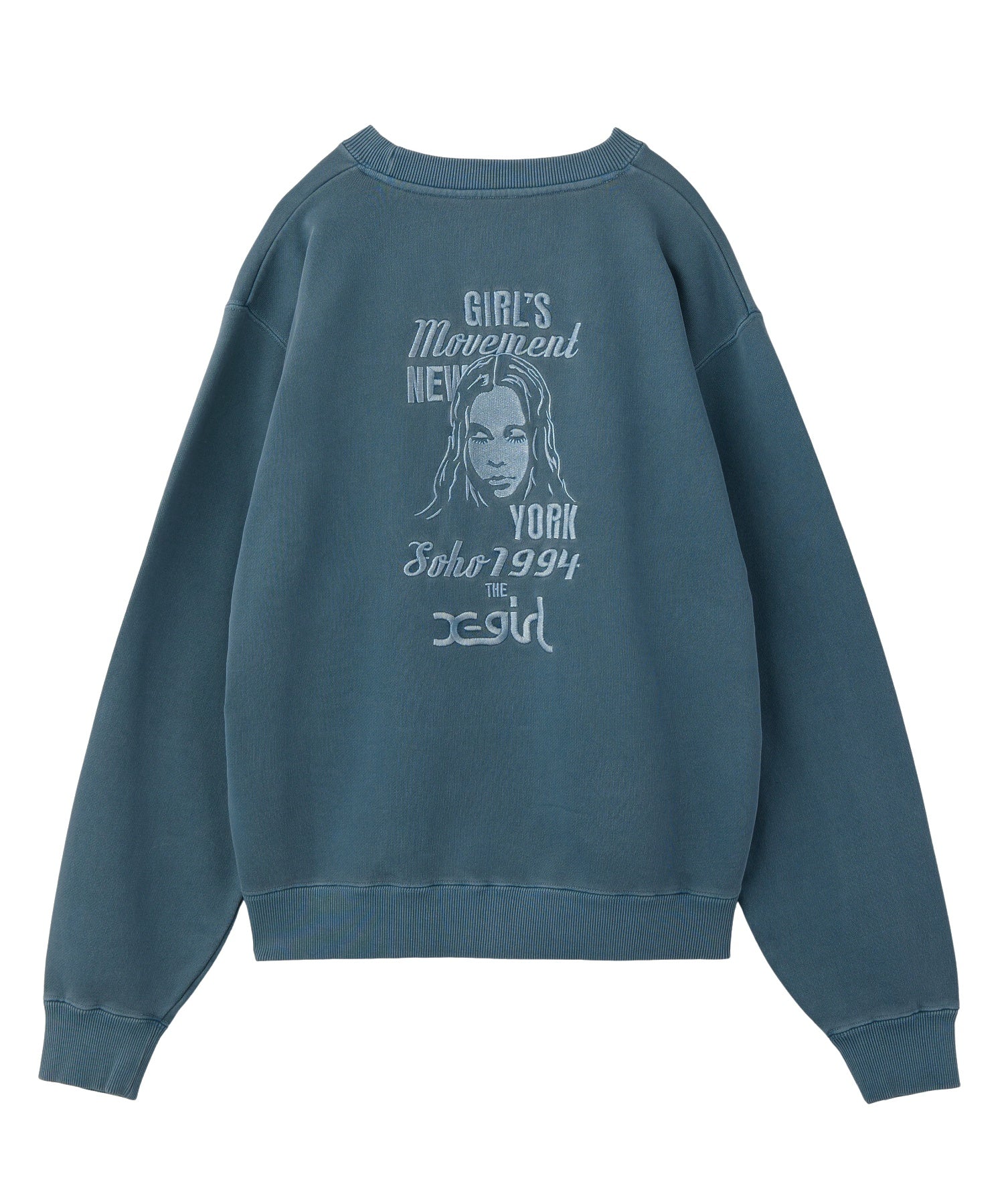 MIX LOGO & FACE FADED CREWNECK SWEAT TOP