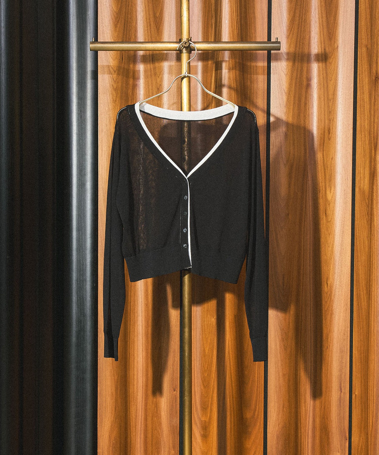 KNITTED RIB CARDIGAN