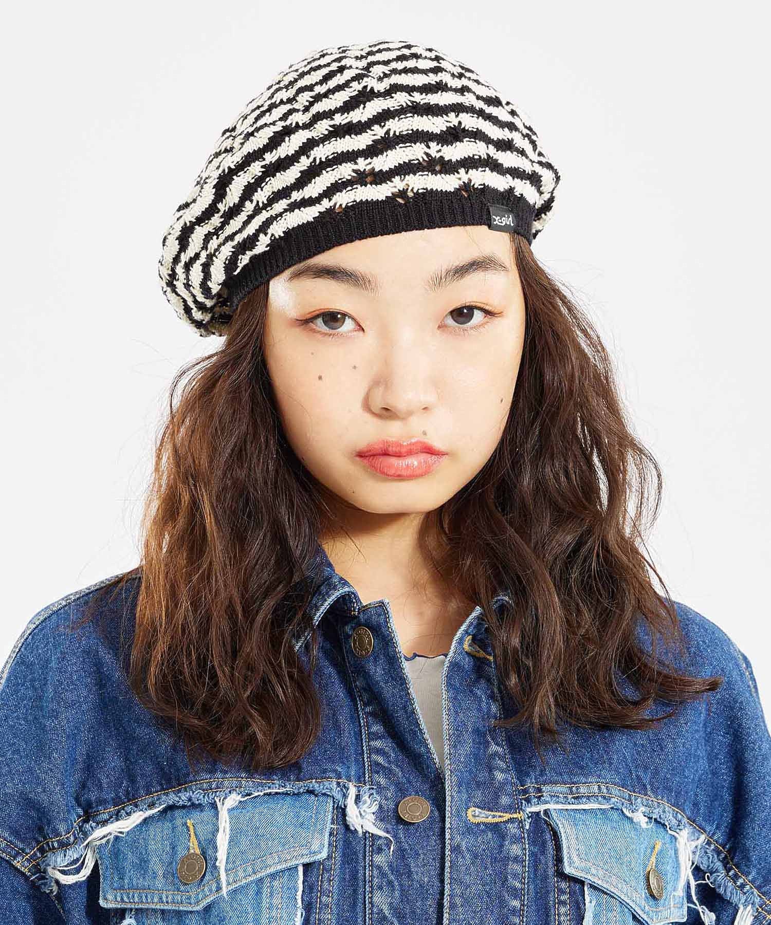 STRIPED KNIT BERET X-girl