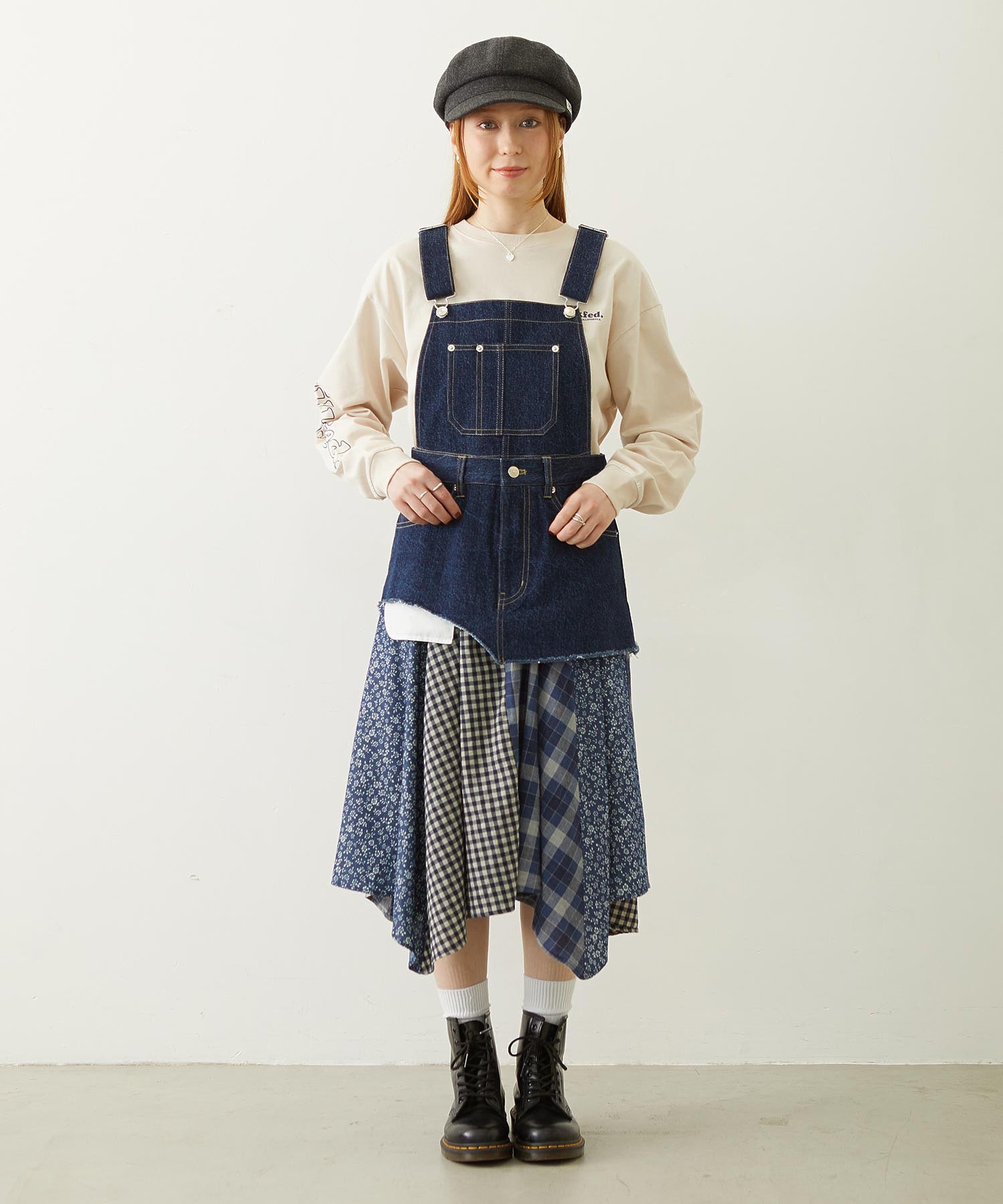 PATCHWORK OVERALL SKIRT