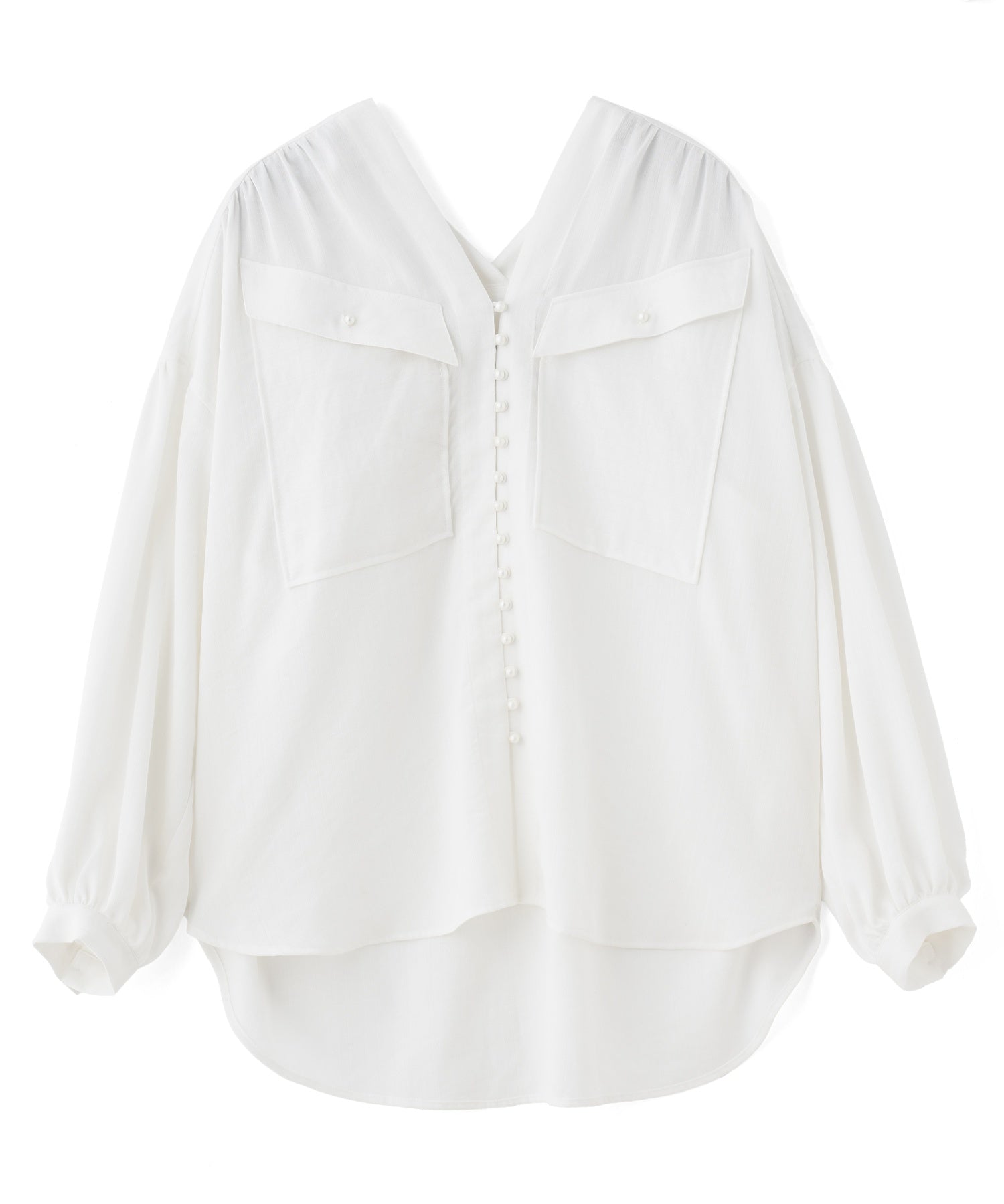 GENE HEAVENS/COTTON PEARL BUTTON V NECKＳHIRT