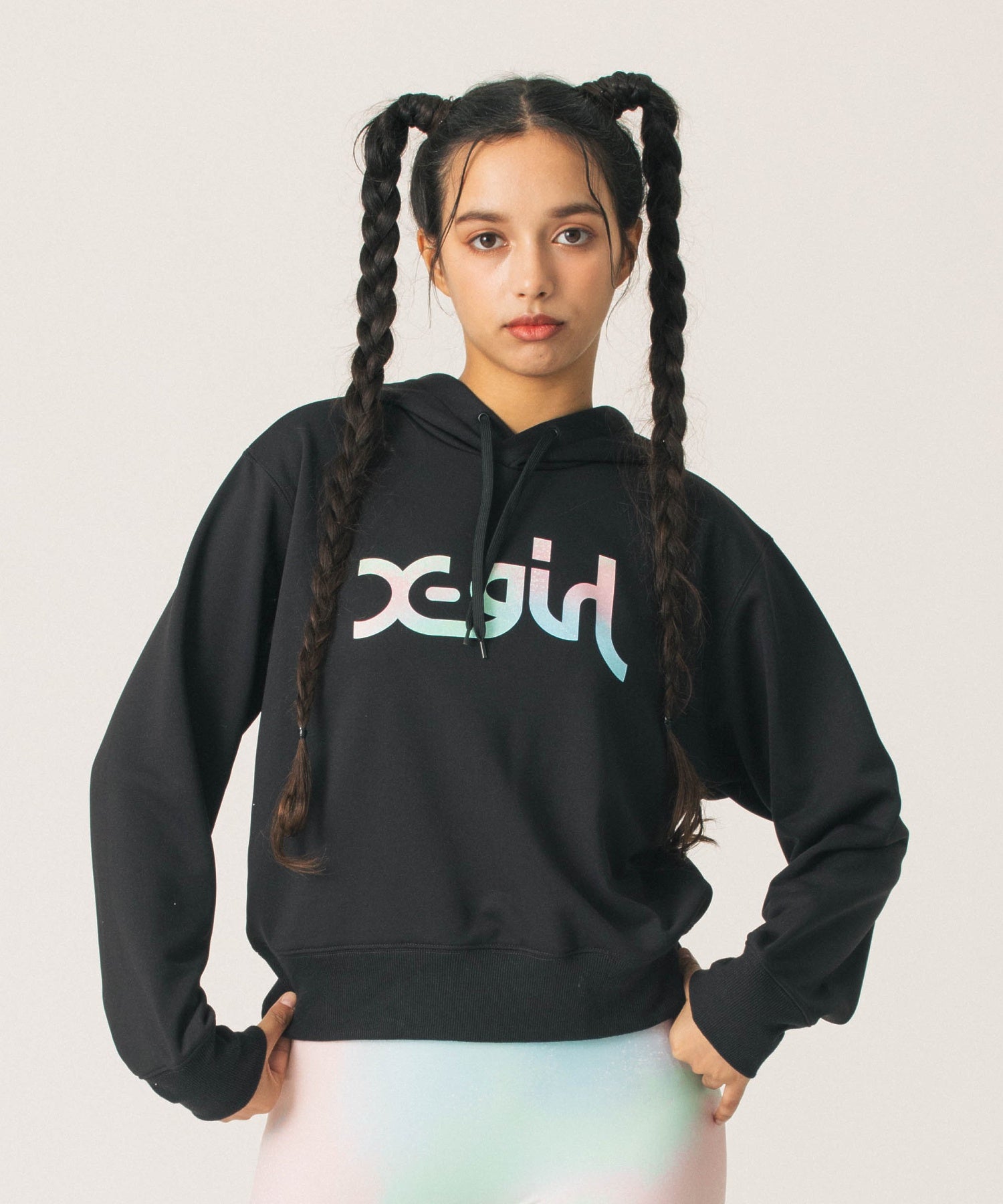 MARBLE LOGO SHORT HOODIE SWEATSHIRT
