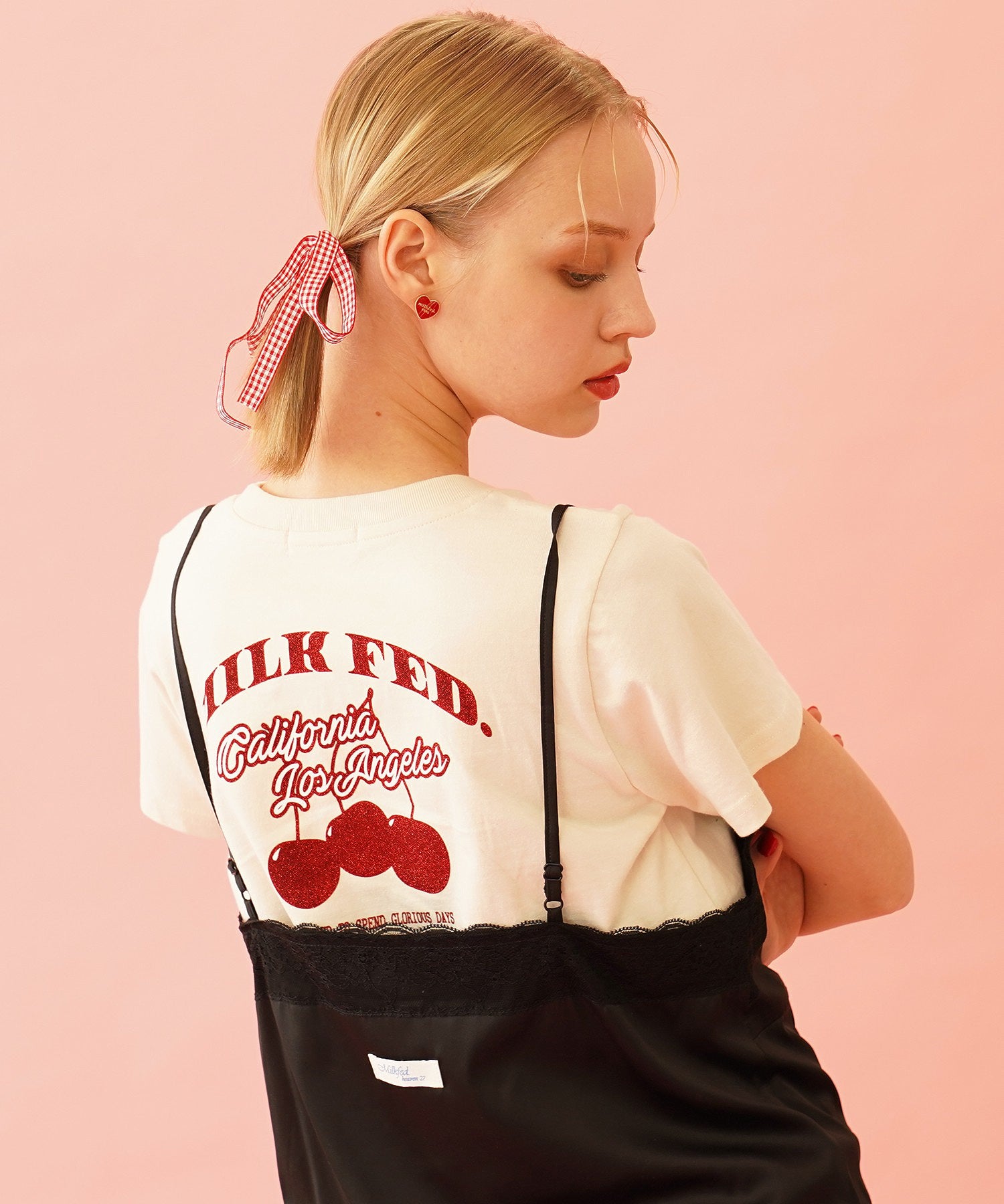 GLITTER  CHERRY COMPACT S/S TEE