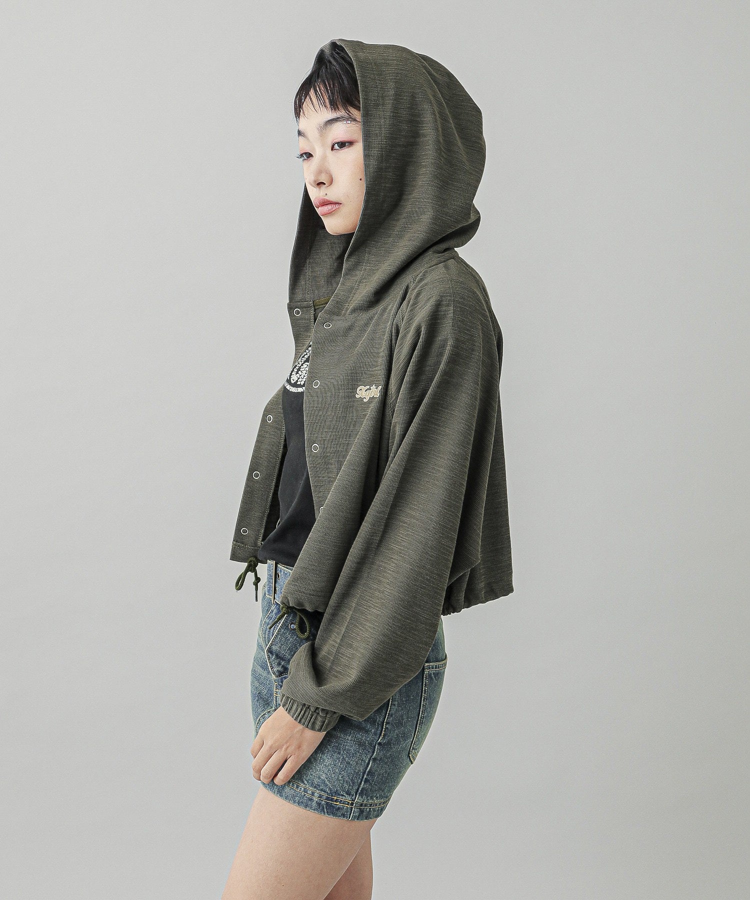 ONE POINT STAR LOGO HOODED CARDIGAN