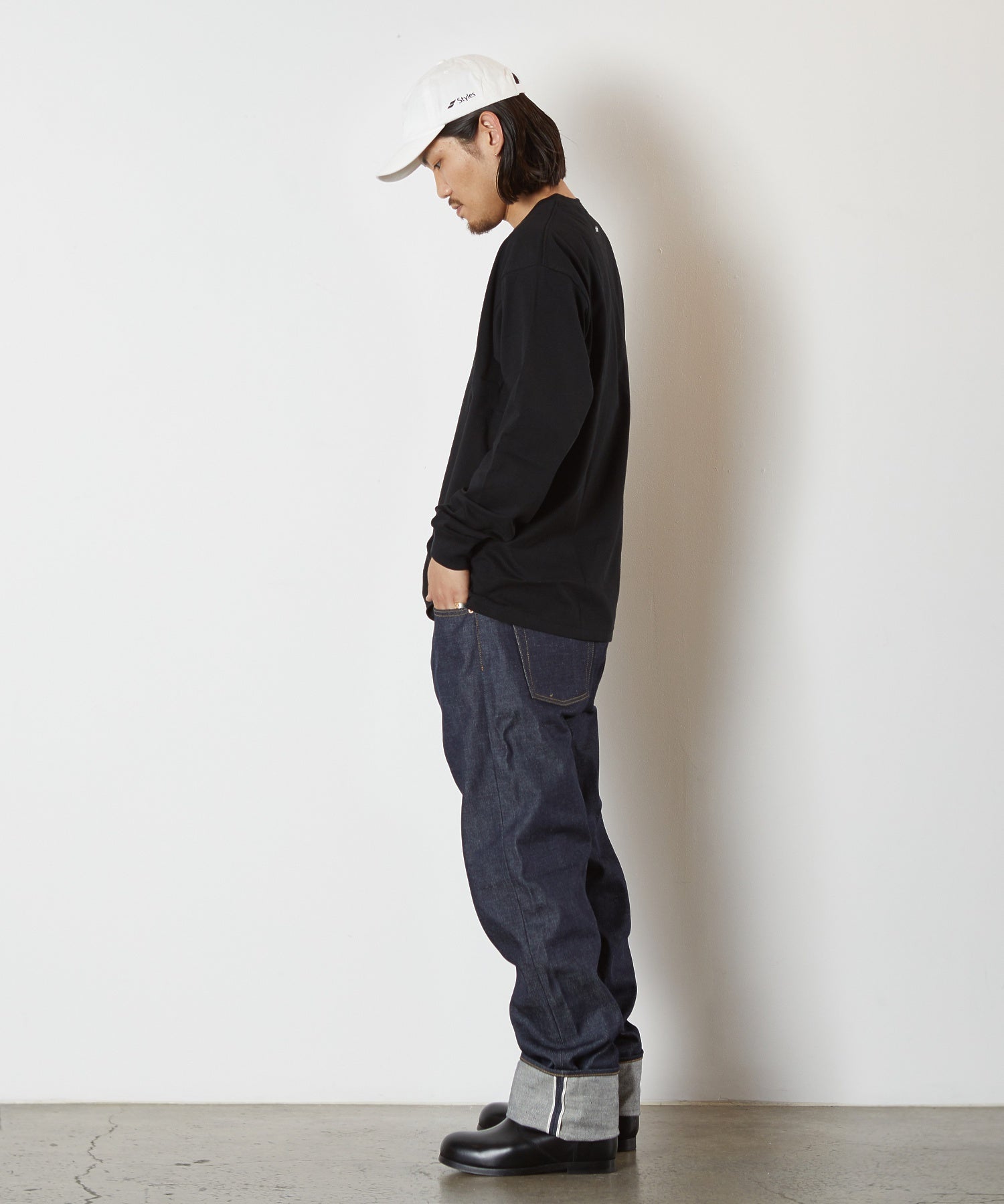 【別注】Styles CRC/コットンリサーチクラブ/EX L/S T-SHIRT JPC-003 BLK