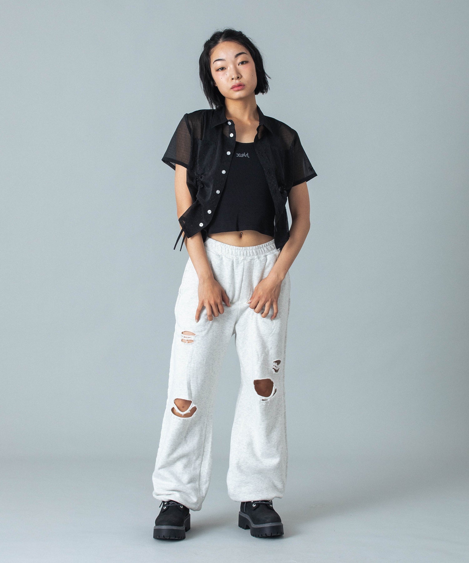 FRONT DRAWSTRING S/S SHIRT