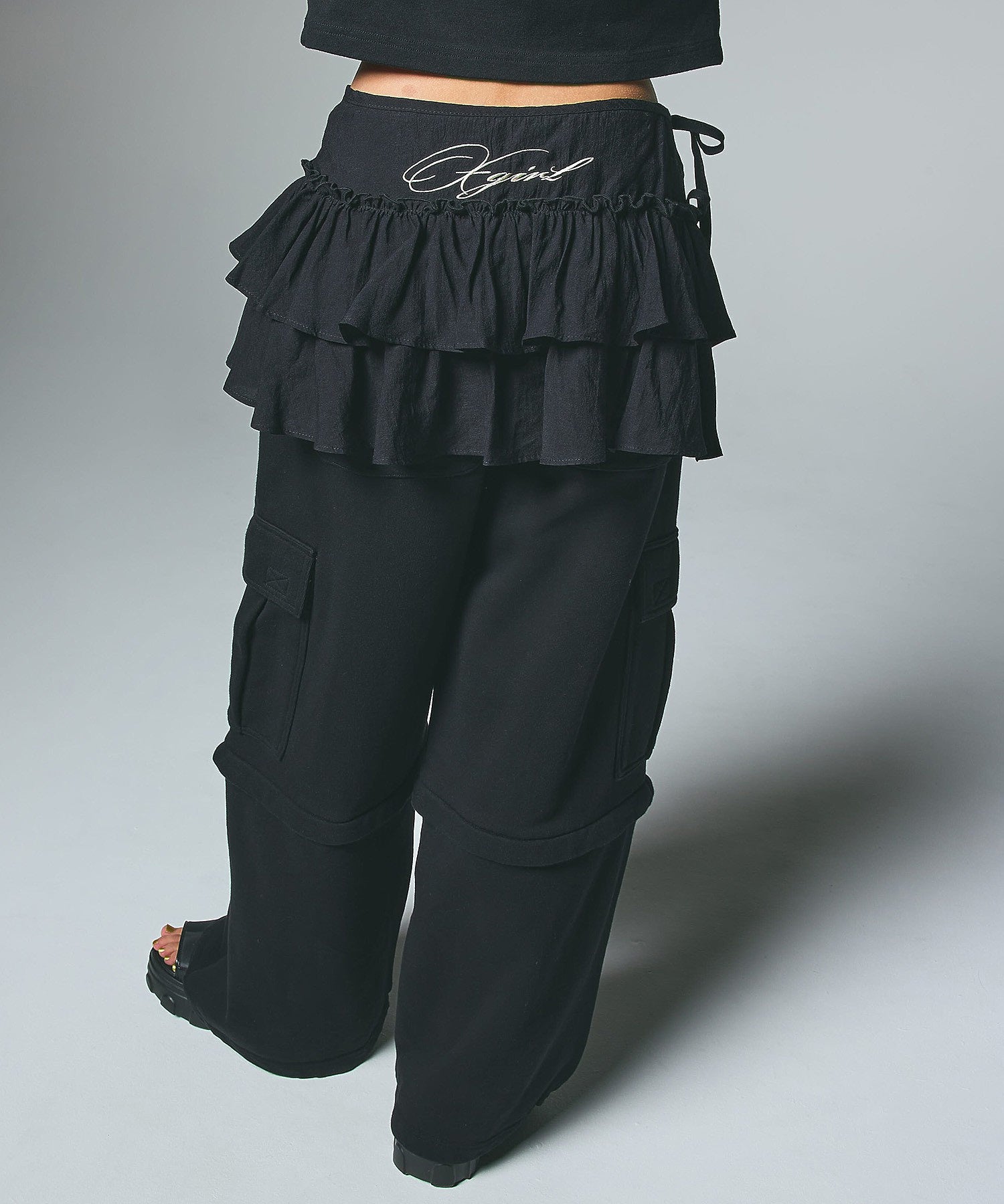 2WAY WIDE LEG CARGO SWEAT PANTS