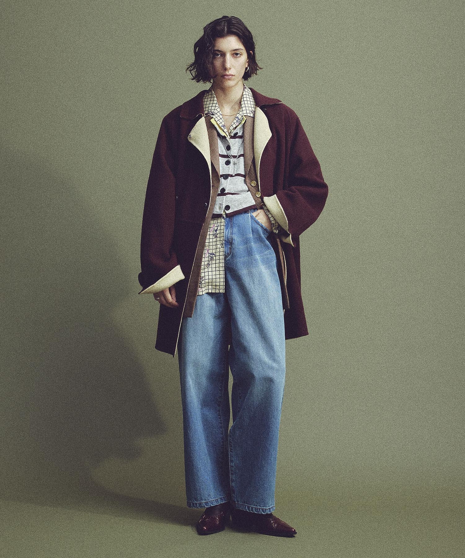 CREOLME/MULTI STRIPE KNIT CARDIGAN