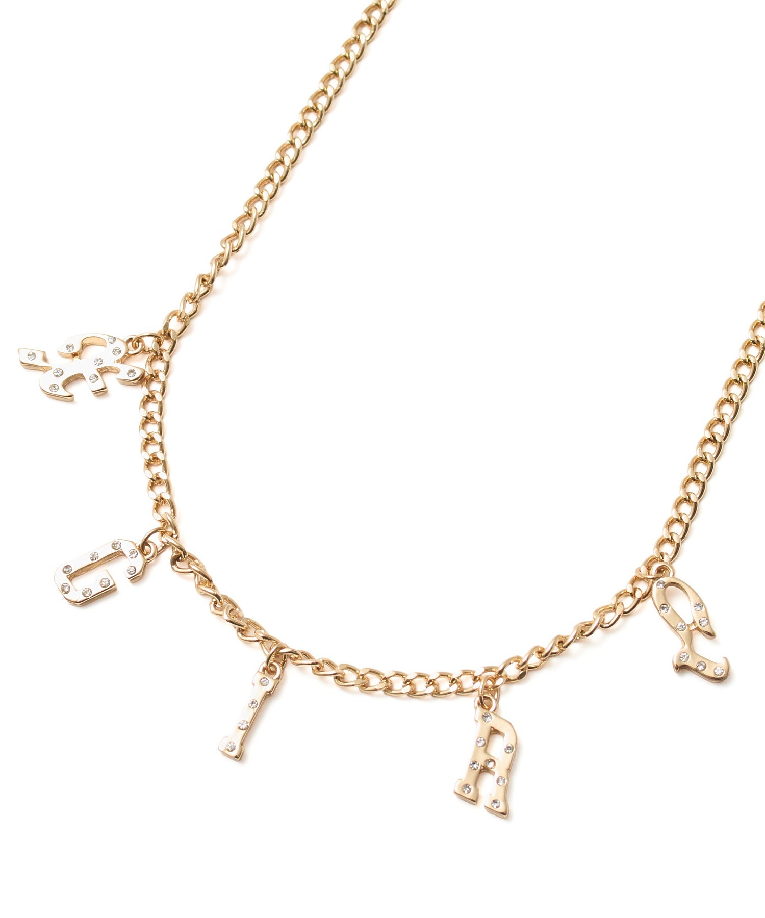 LOGO AND RHINESTONE NECKLACE