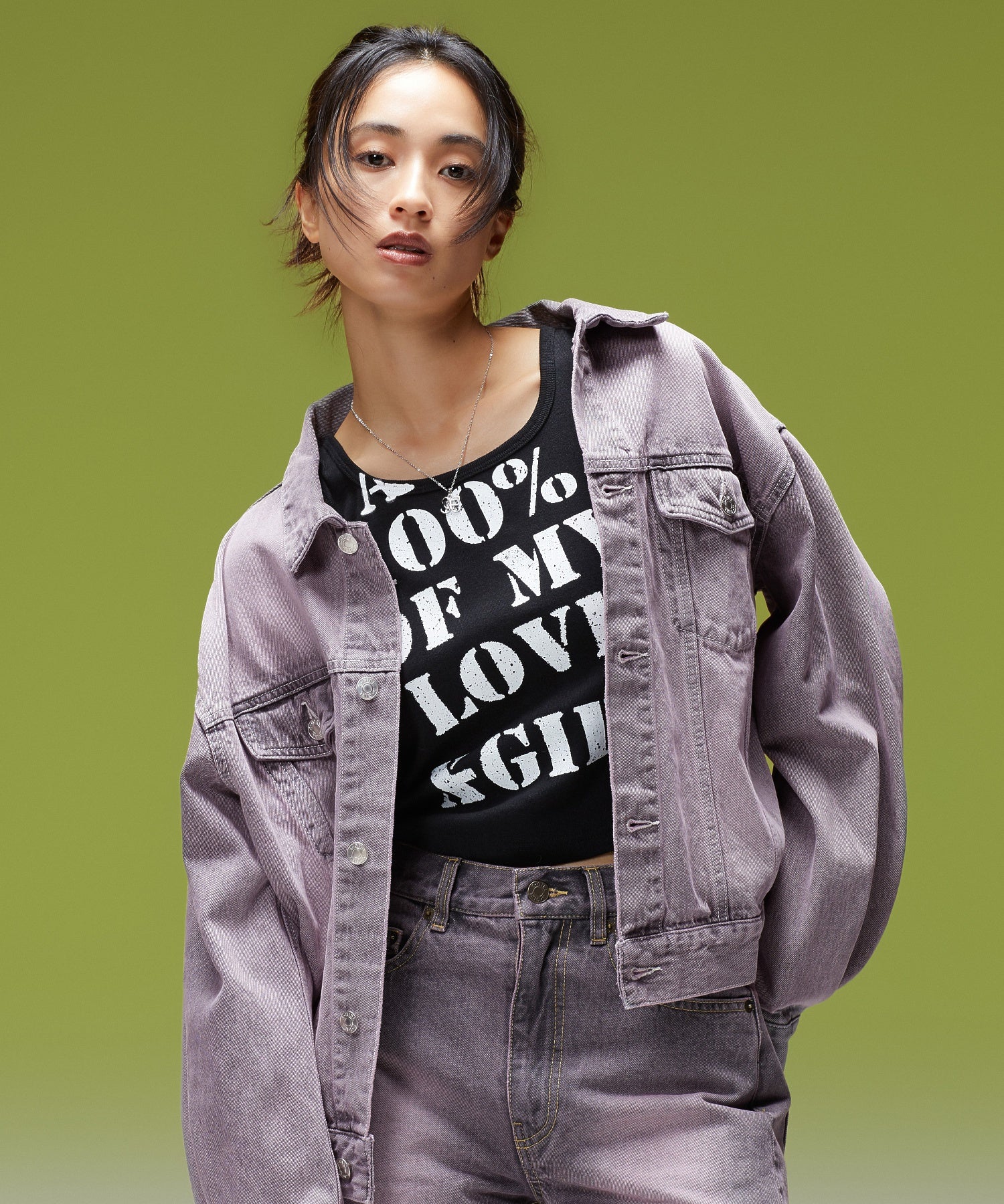 LOGO MARK STITCHED DENIM JACKET