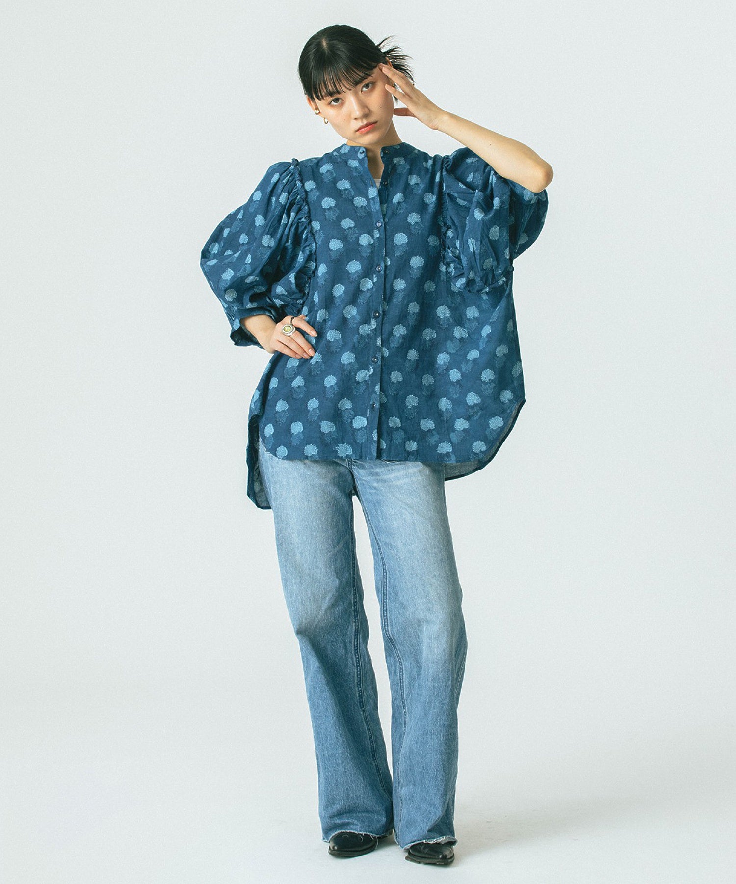 GENE HEAVENS/INDIGO FLOWER SHIRTS