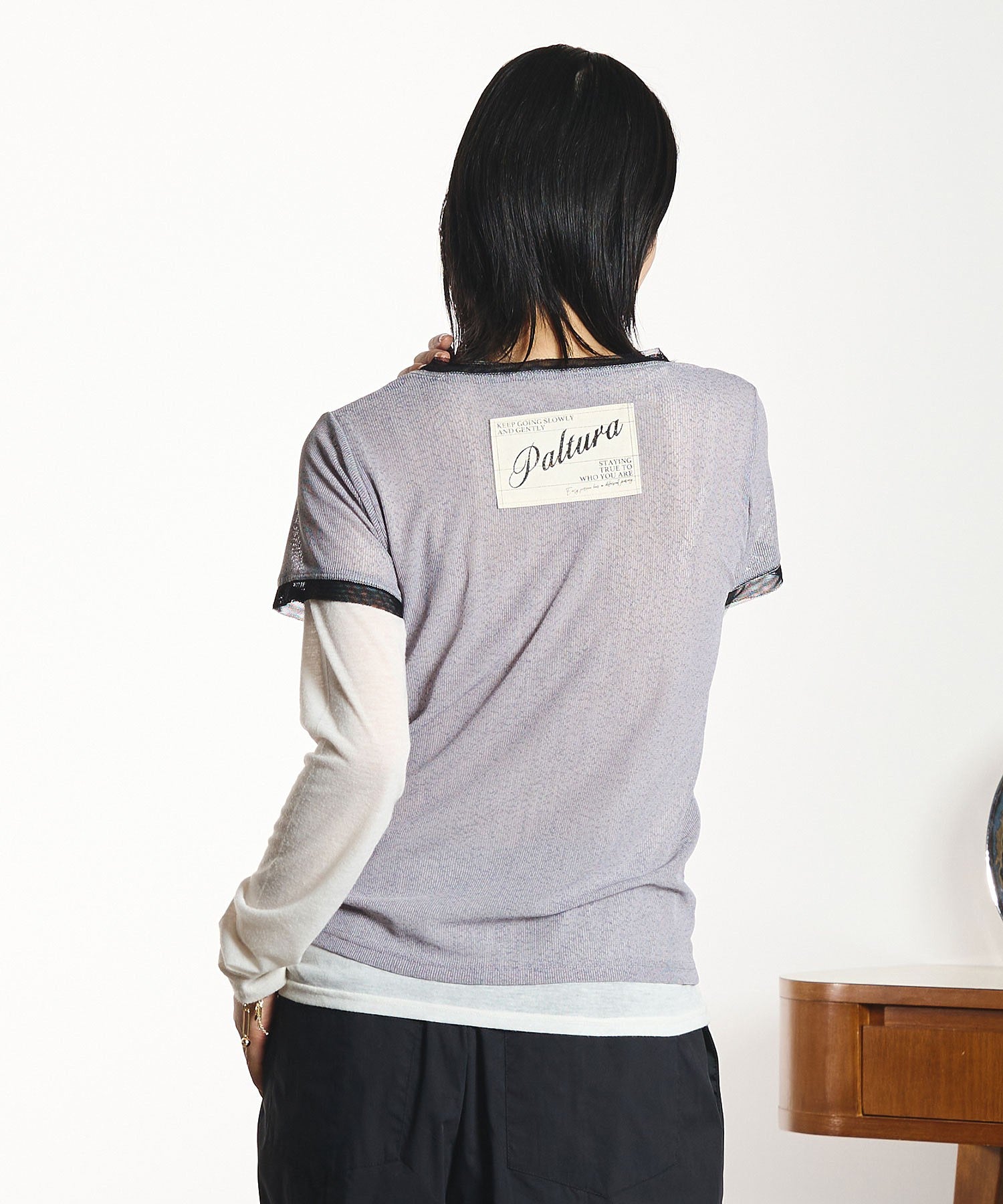 OKIRAKU×ROSEBUD/MESH TEE