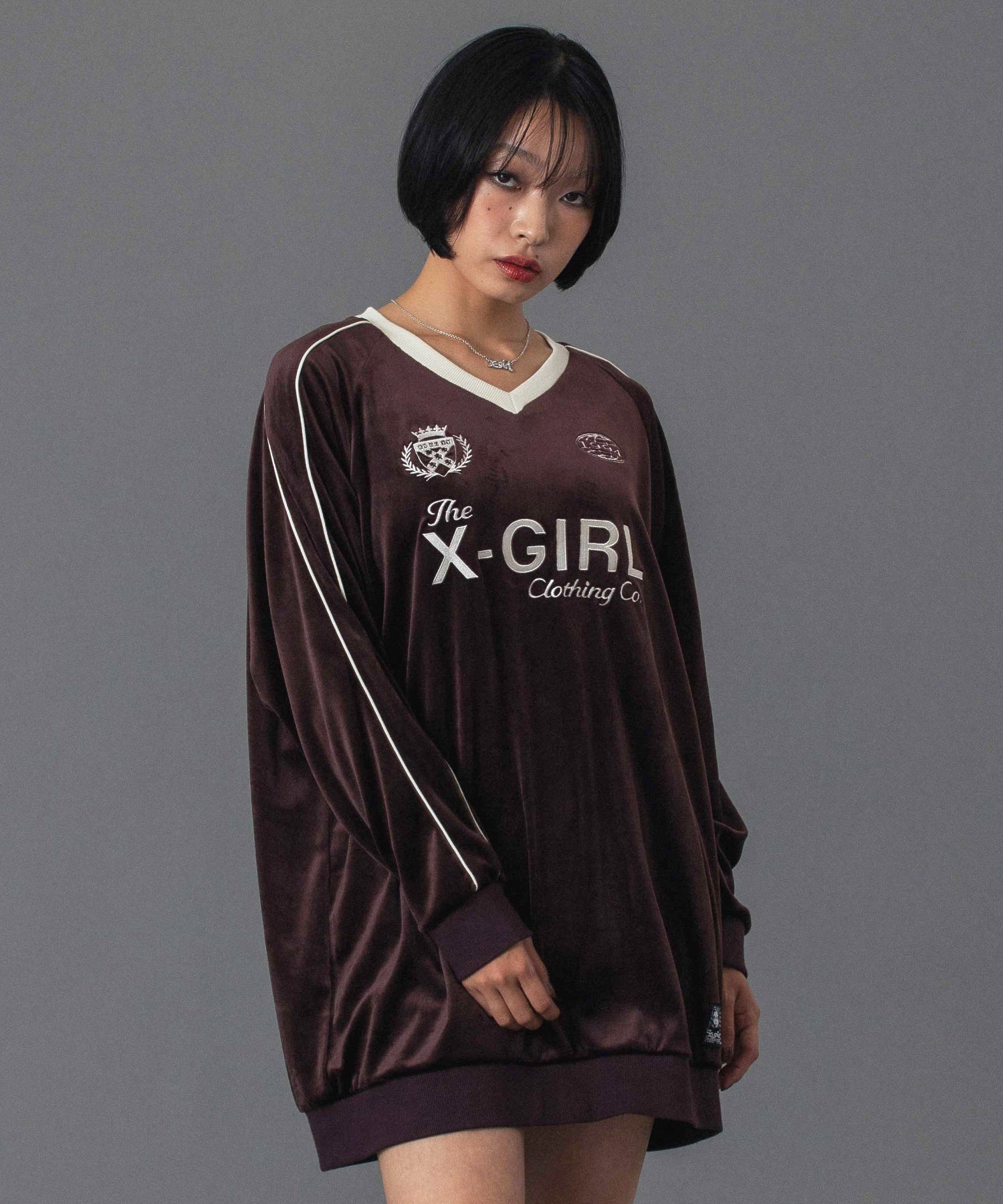 VELOUR GAME SHIRT DRESS