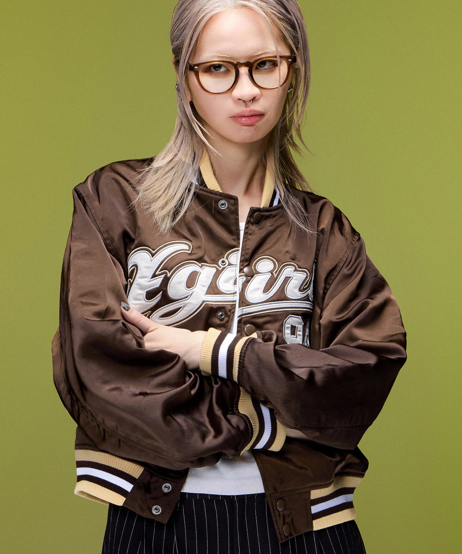 LOGO AND NUMBER VARSITY JACKET