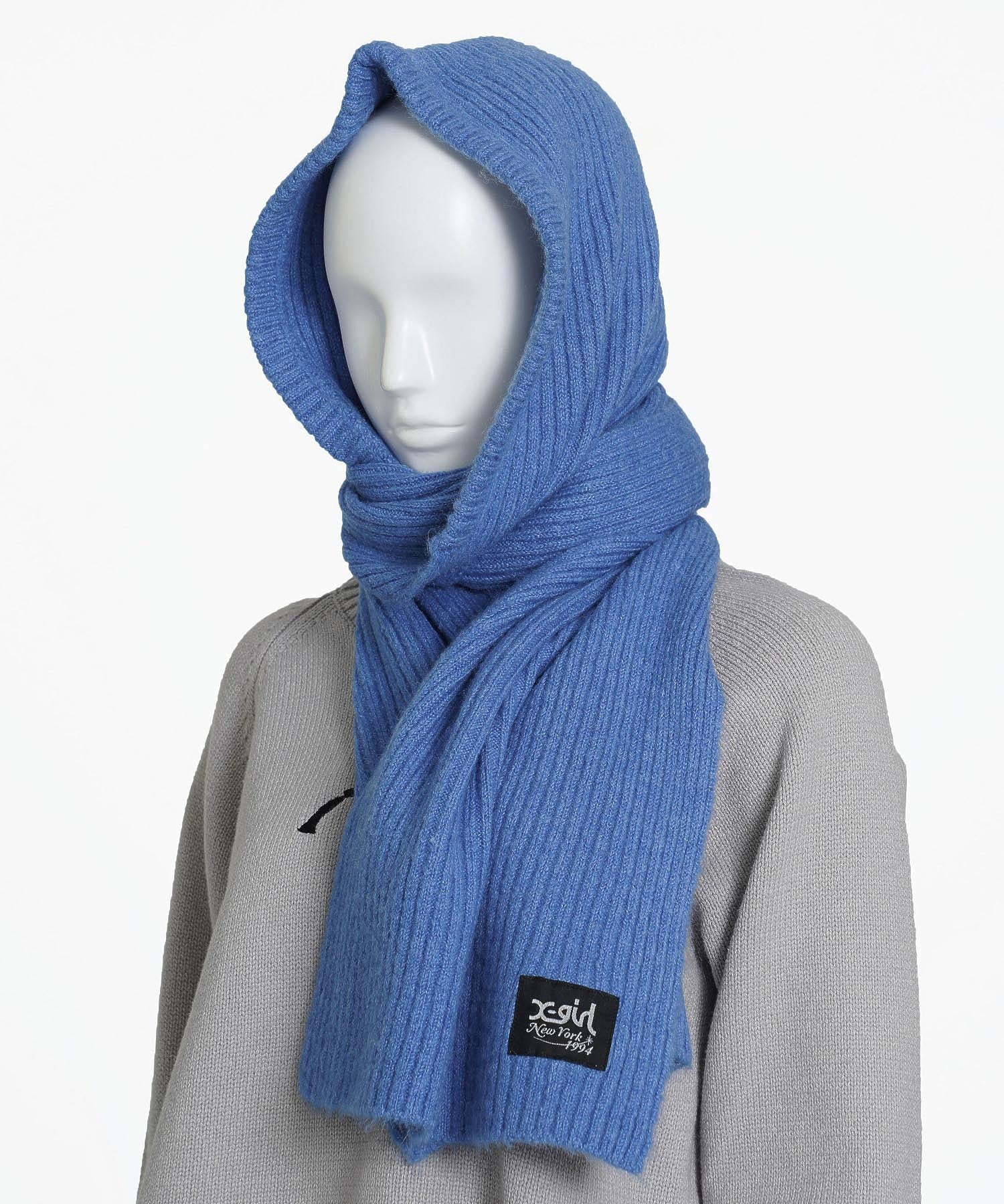 KNIT HOODED STOLE X-girl