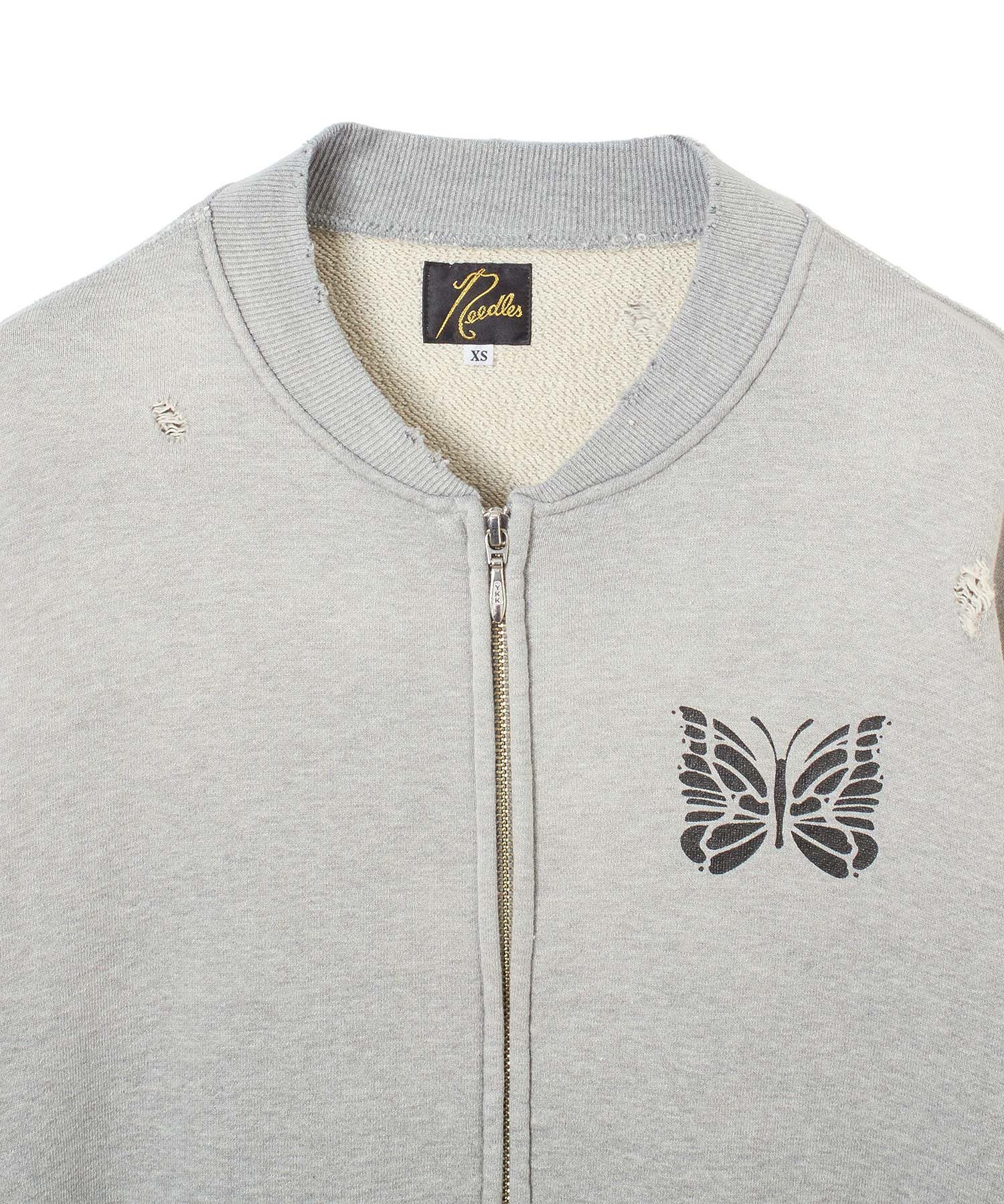NEEDLES/DECONSTRUCTED ZIPPED SWEAT