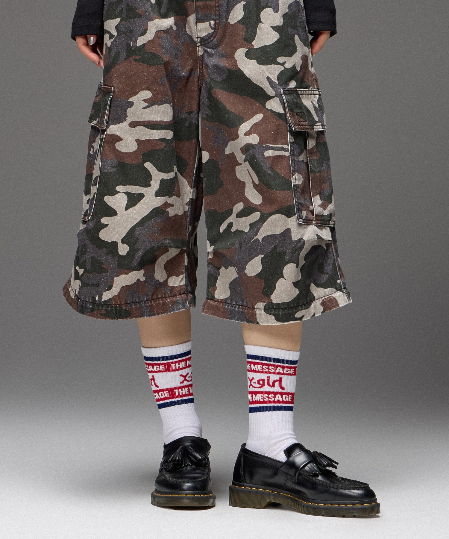 MILLS LOGO STRIPED JACQUARD RIB SOCKS