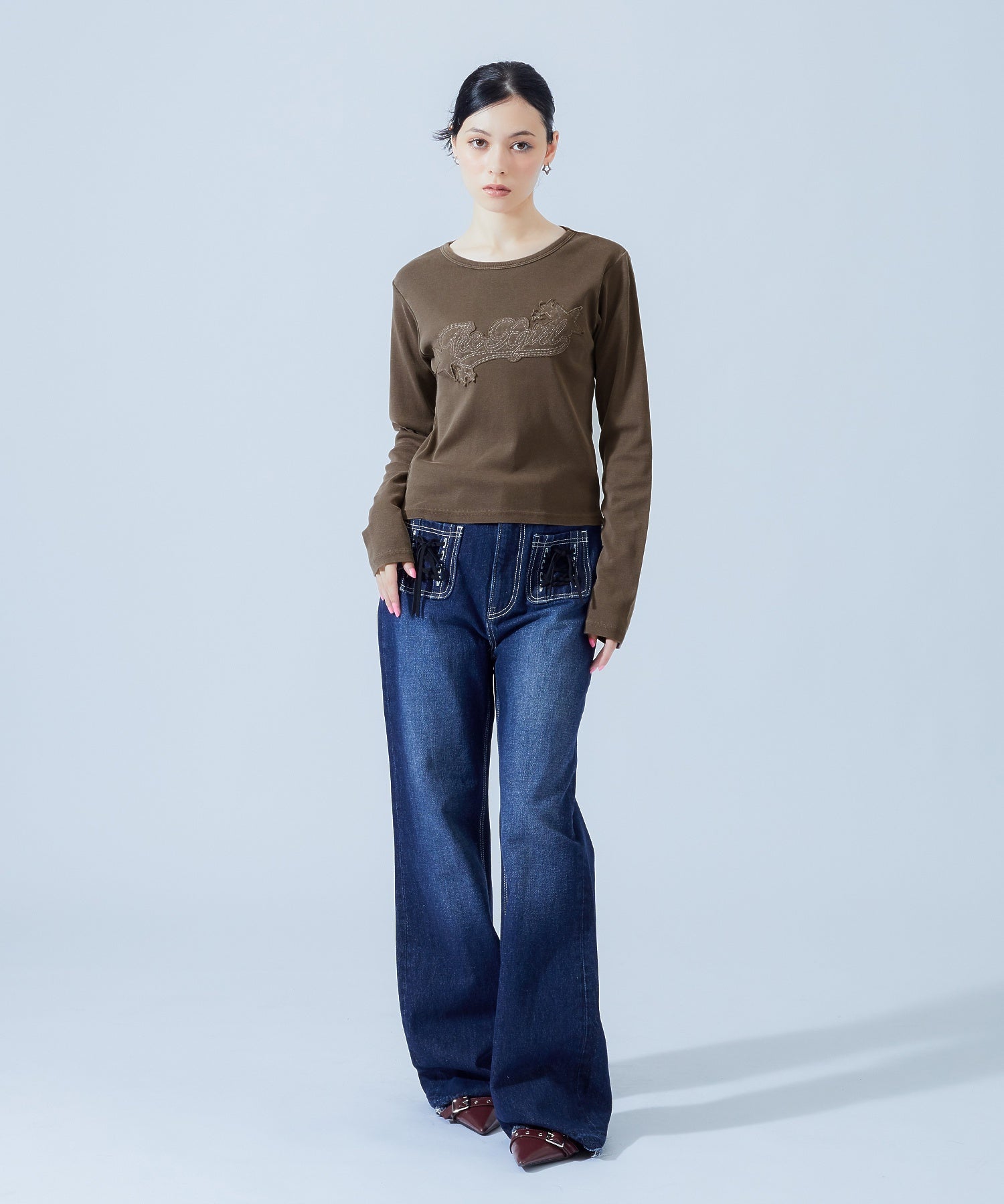 STAR LOGO PATCH FADED L/S COMPACT TOP