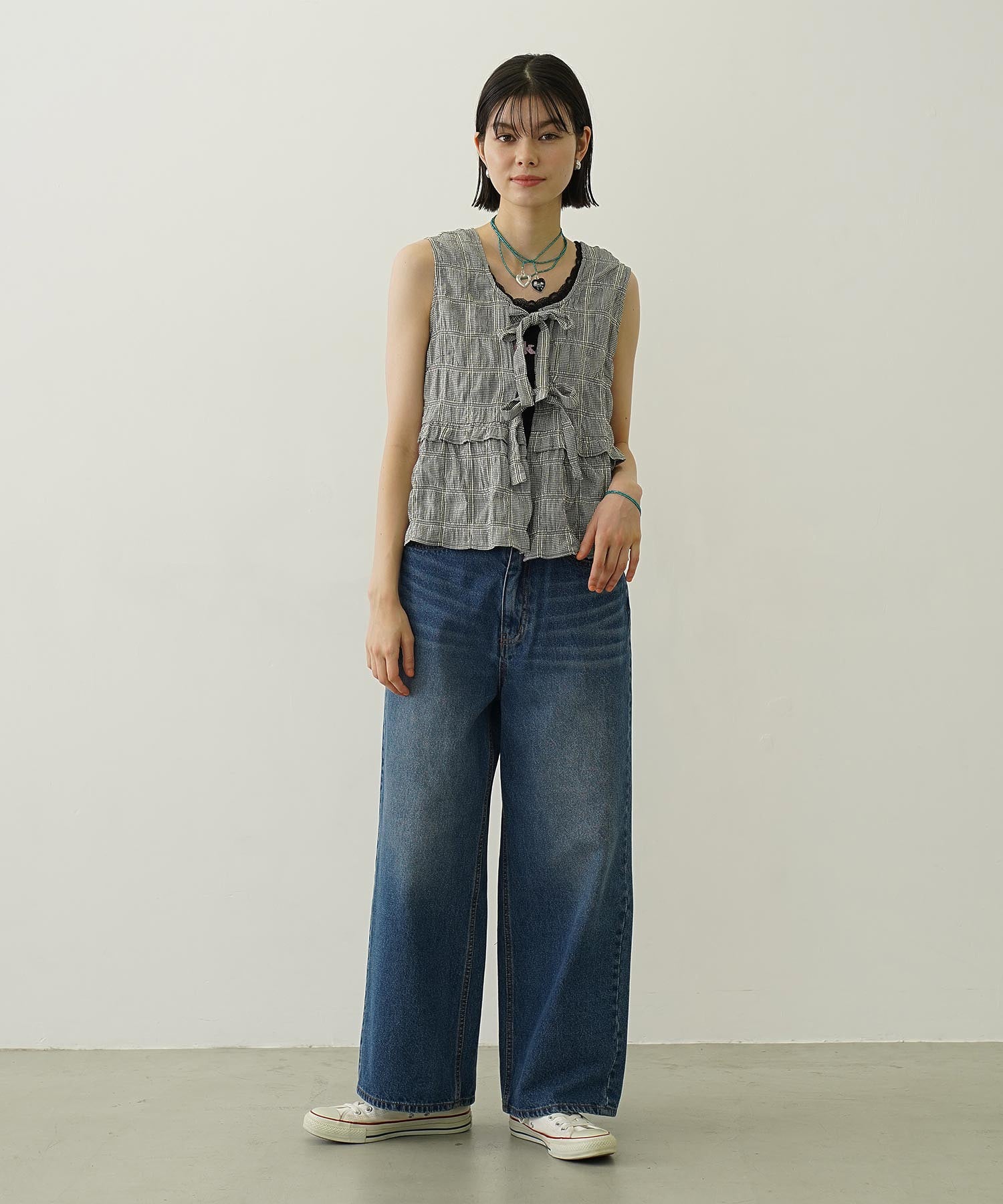 COOPER HEART WIDE DENIM PANTS