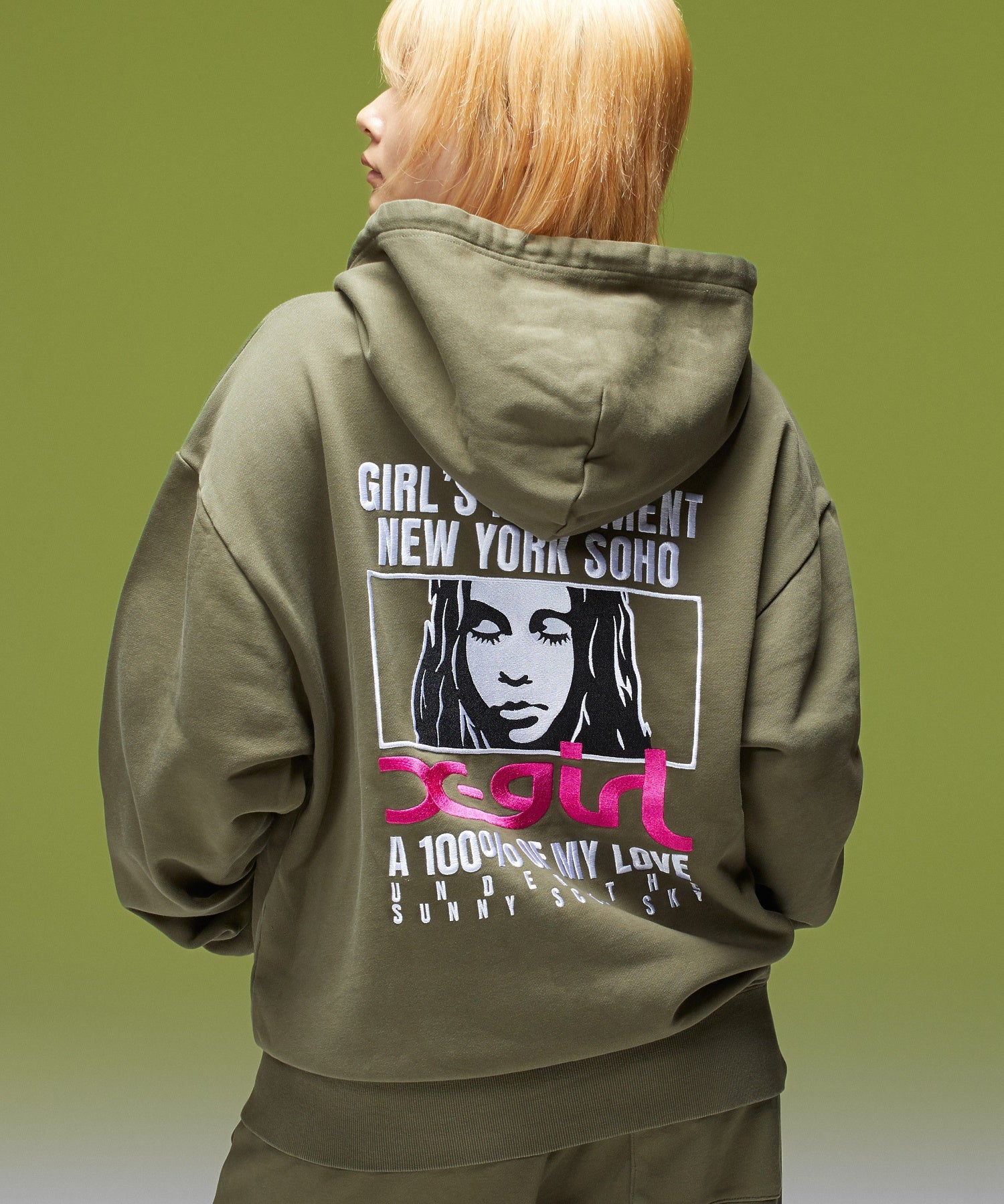 FACE BOX AND MESSAGE ZIP UP SWEAT HOODIE