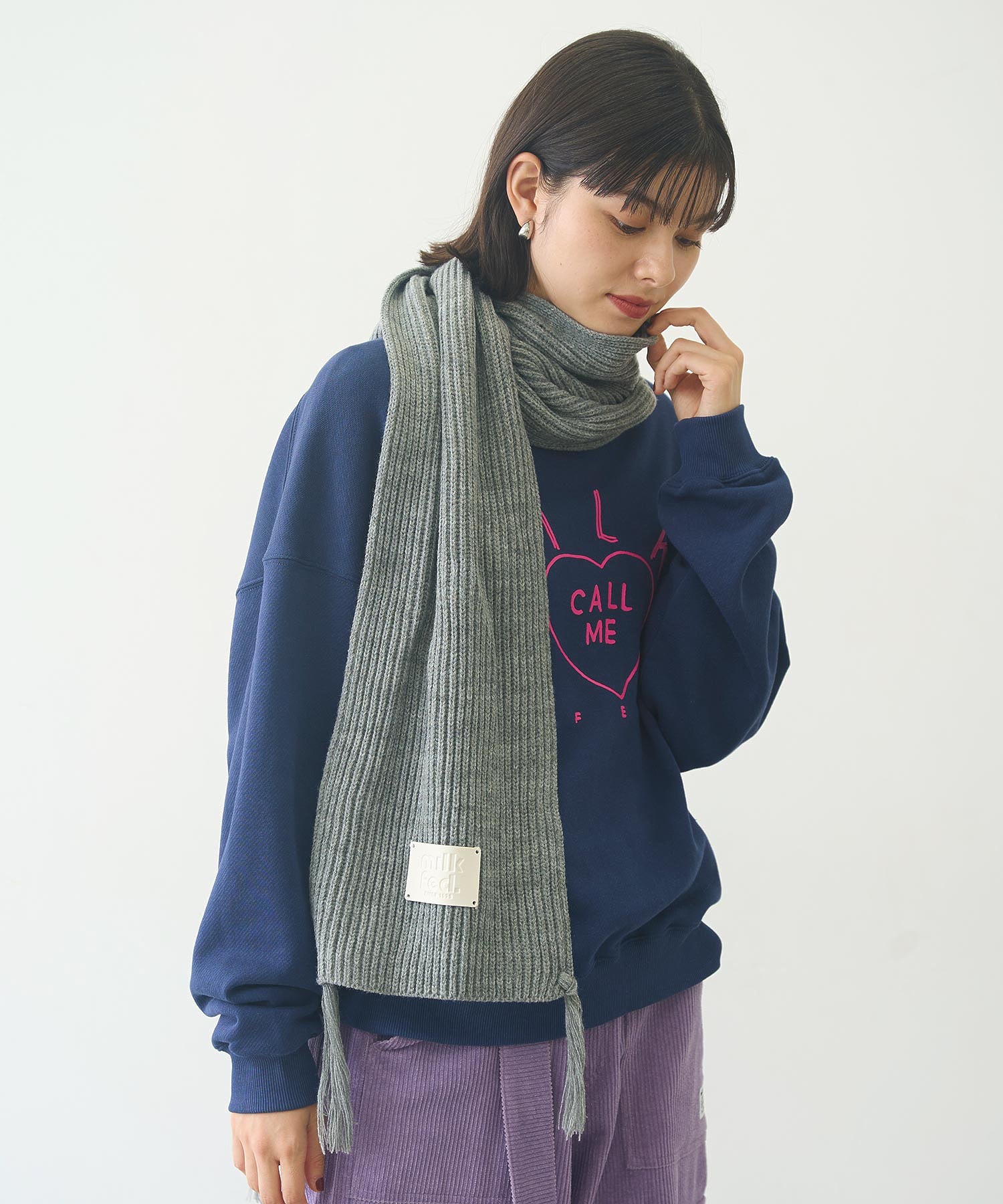 LOGO PATCH RIB SCARF