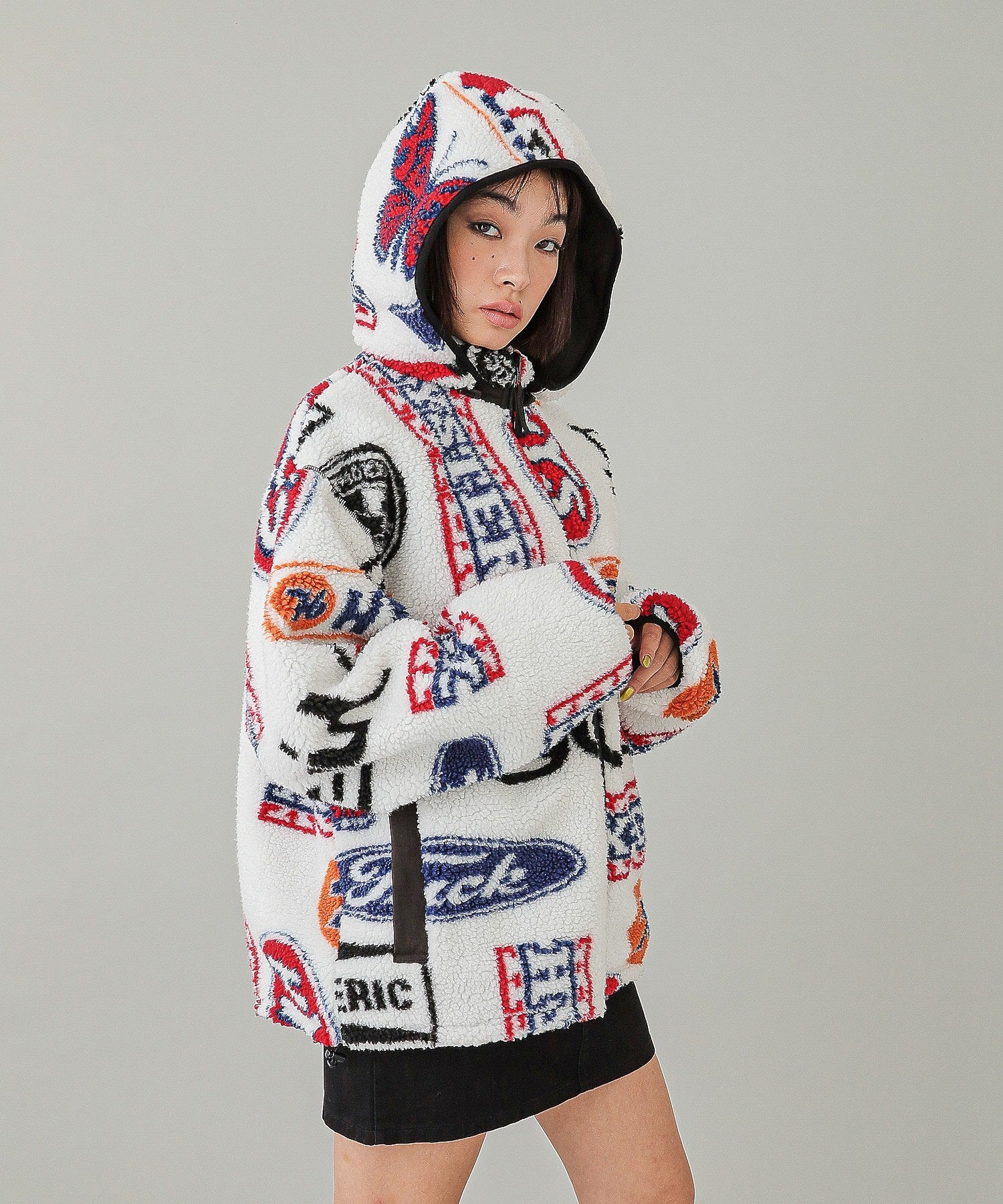 X-girl x HYSTERIC GLAMOUR REVERSIBLE BOA JACKET