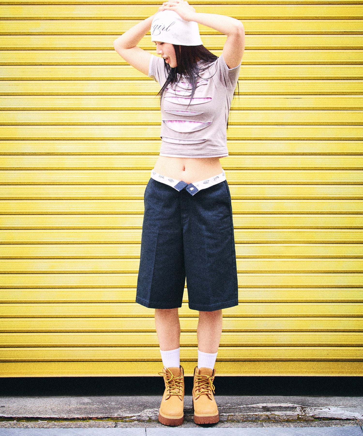 X-girl x Dickies WASHED WORK SHORTS