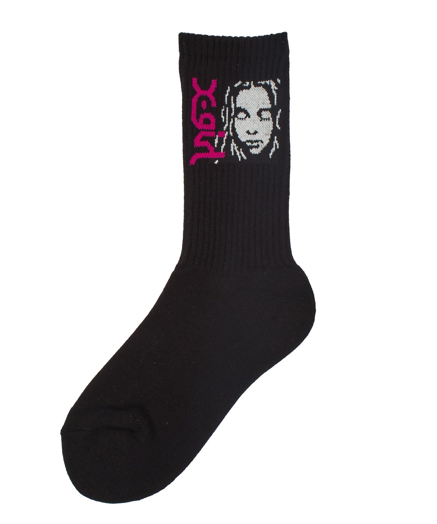 SIDE LOGO FACE RIBBED SOCKS