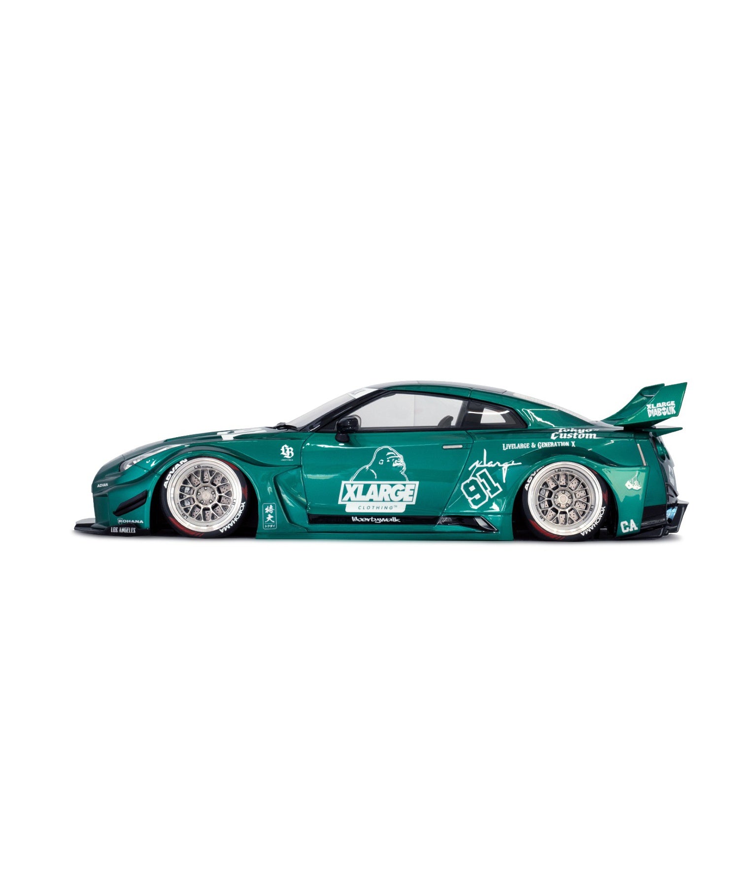 XLARGE×LIBERTY WALK 1/18 MakeUP LB Shiulette WORKS GT GTR GREEN